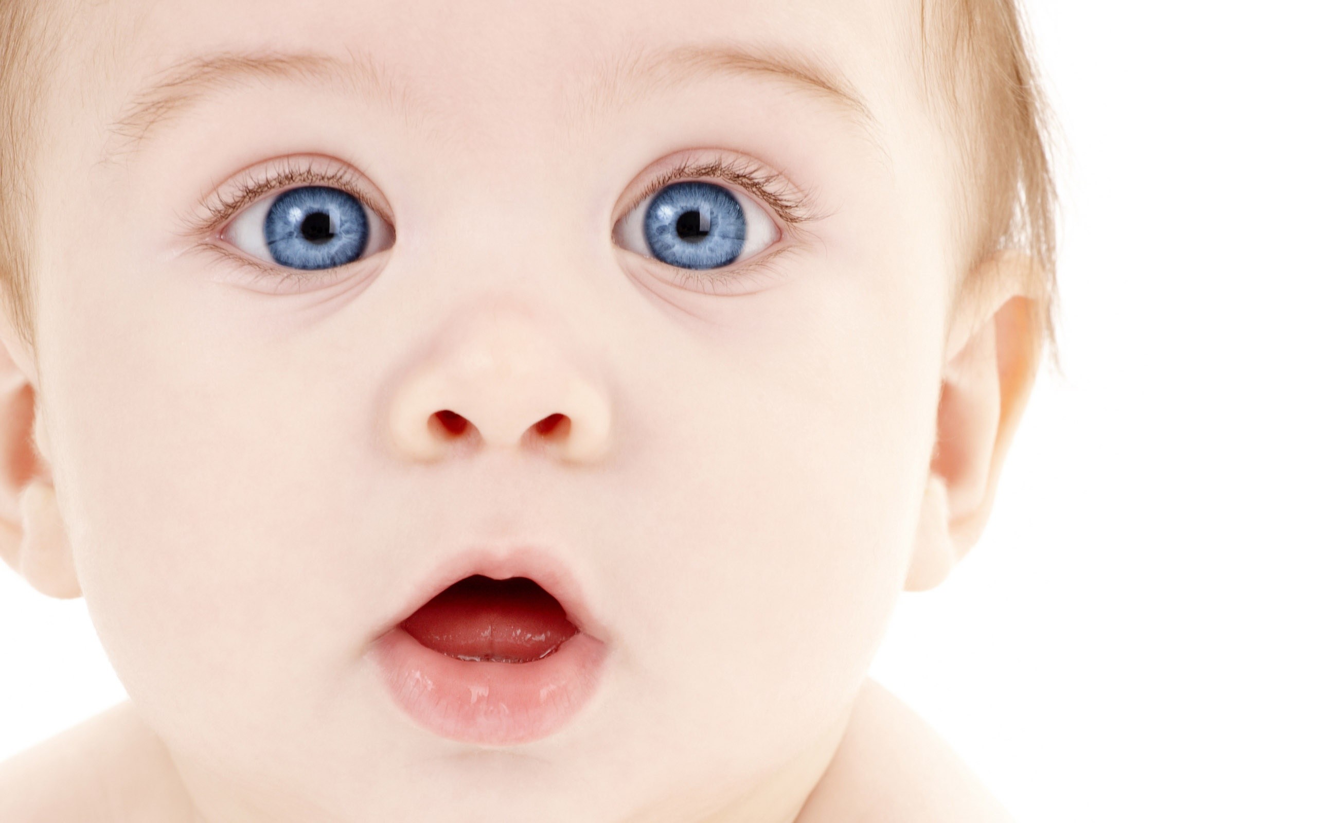 blue eyes, baby, faces, white background - desktop wallpaper