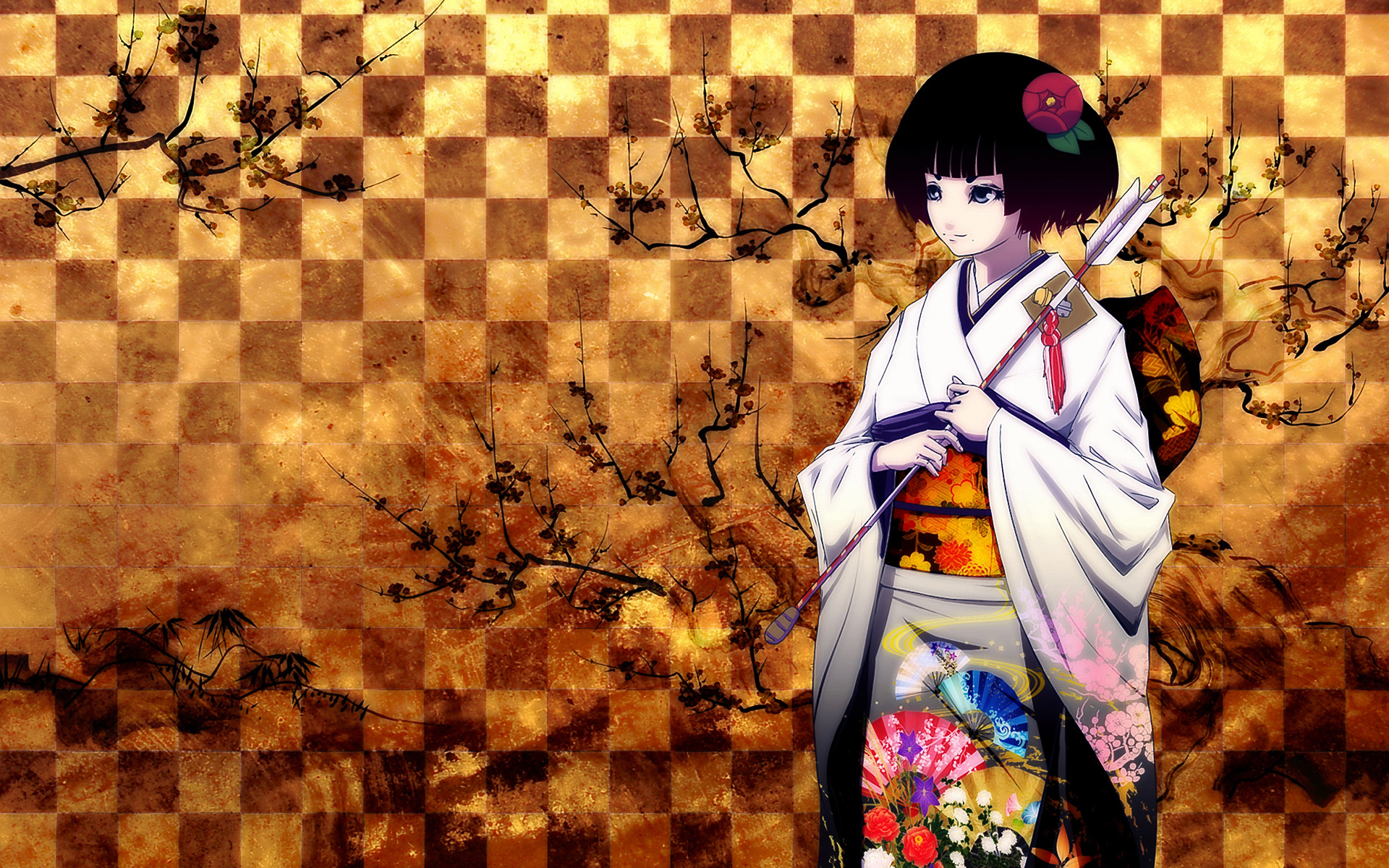 geisha, Japanese clothes, anime girls - desktop wallpaper