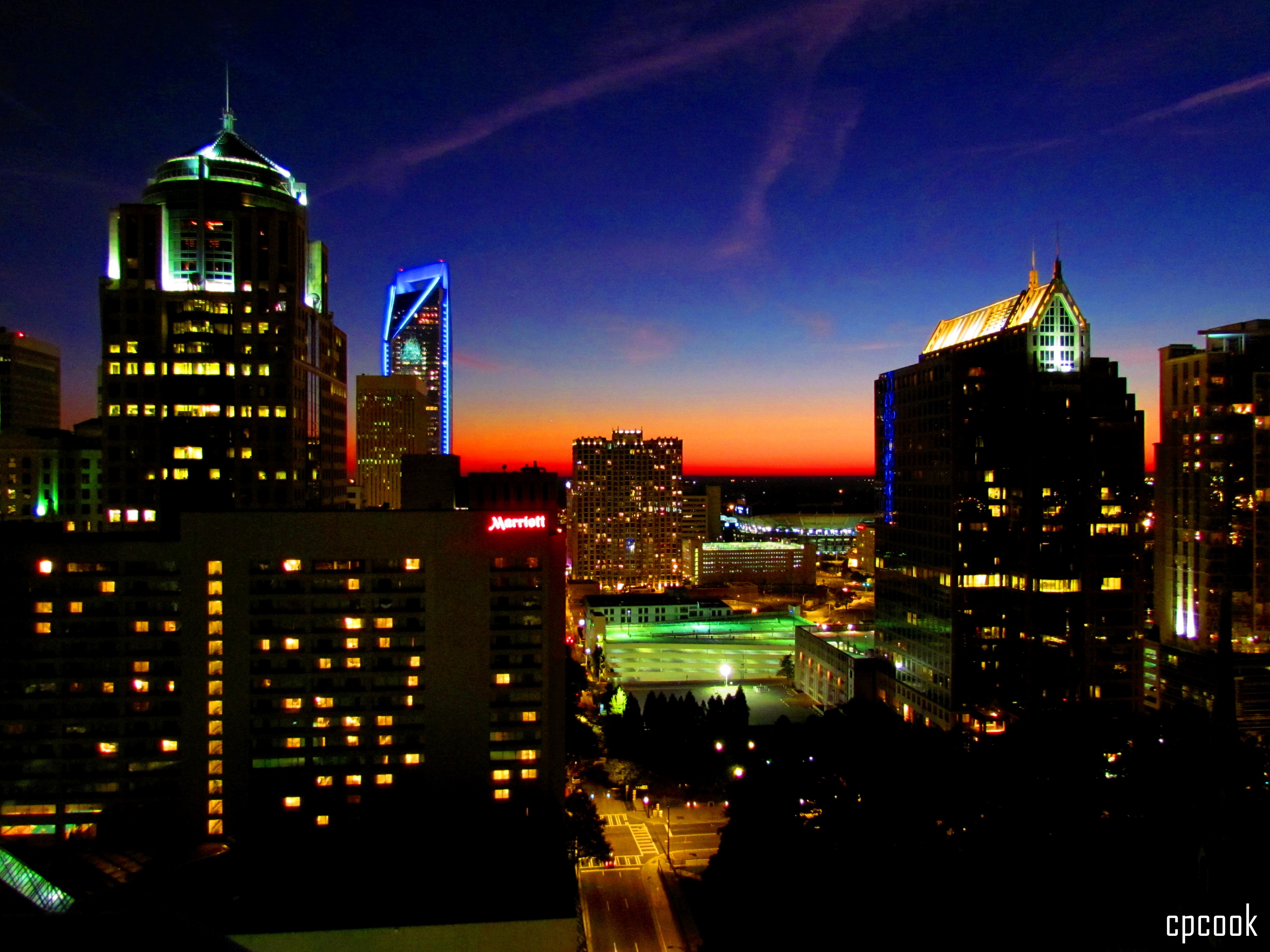 sunset, cityscapes, Charlotte - desktop wallpaper