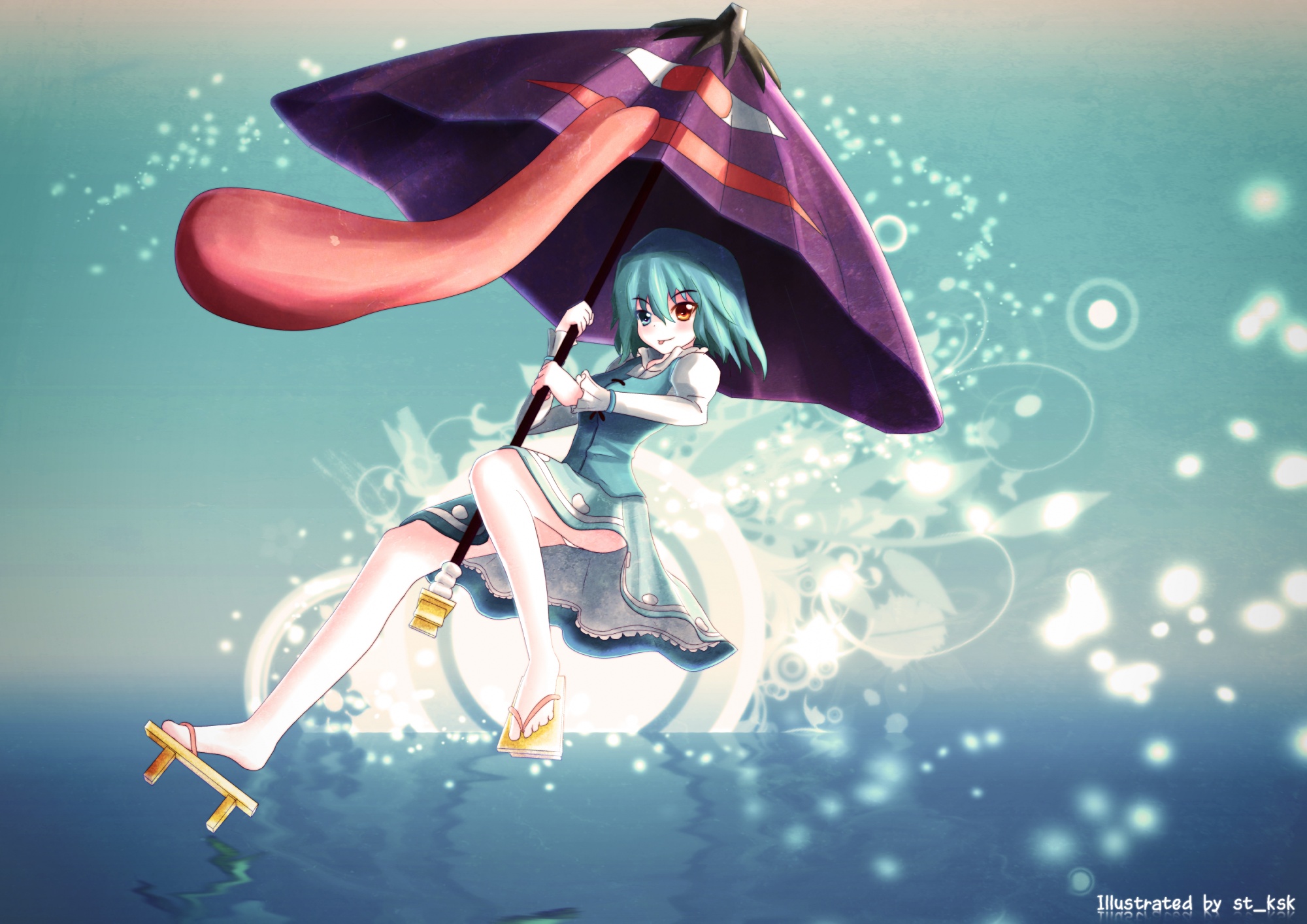 video games, Touhou, umbrellas, Tatara Kogasa - desktop wallpaper