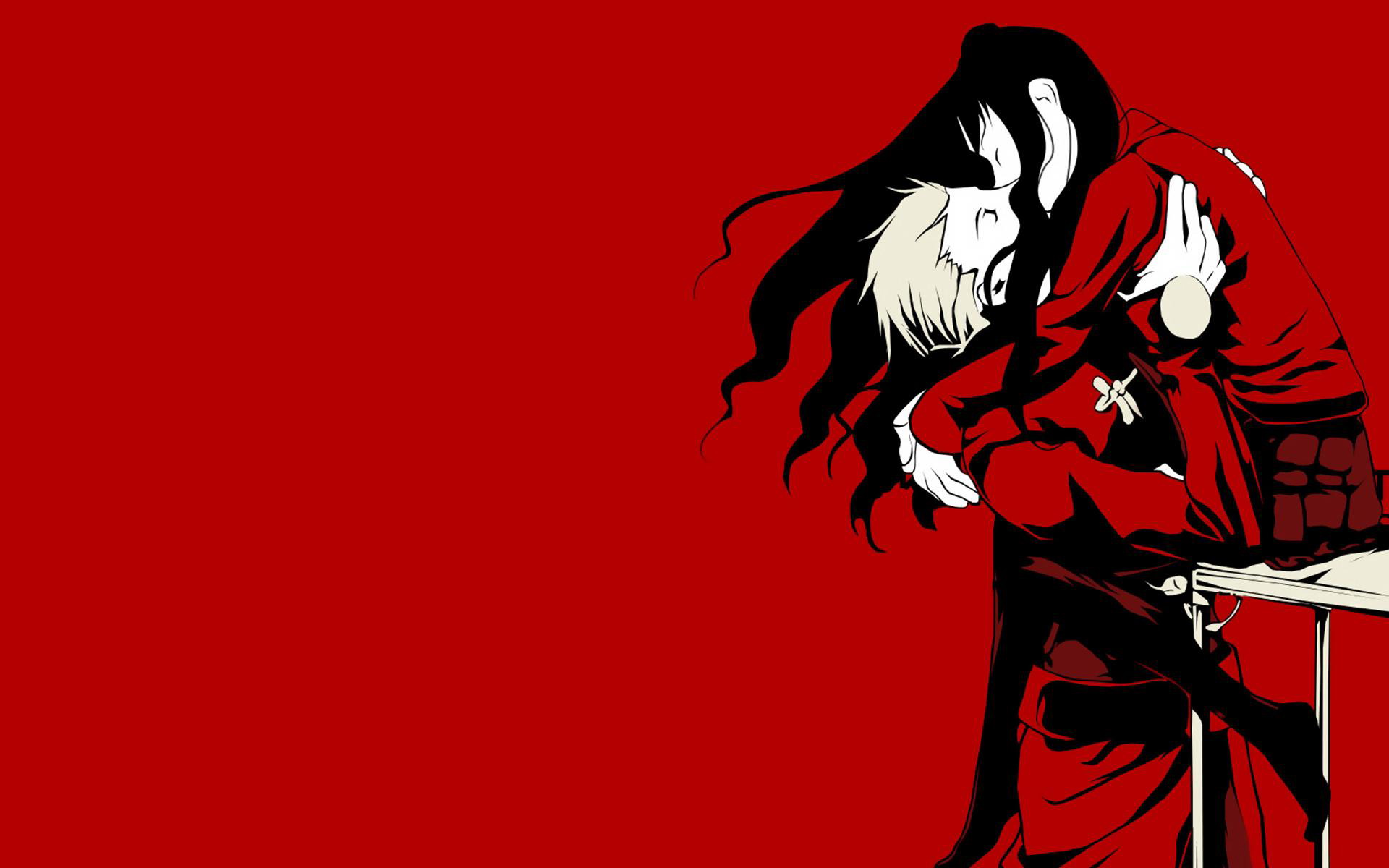 Fate/Stay Night, Tohsaka Rin, red, skirts, kissing, archers, simple background, anime girls, Archer (Fate/Stay Night), Fate series - desktop wallpaper
