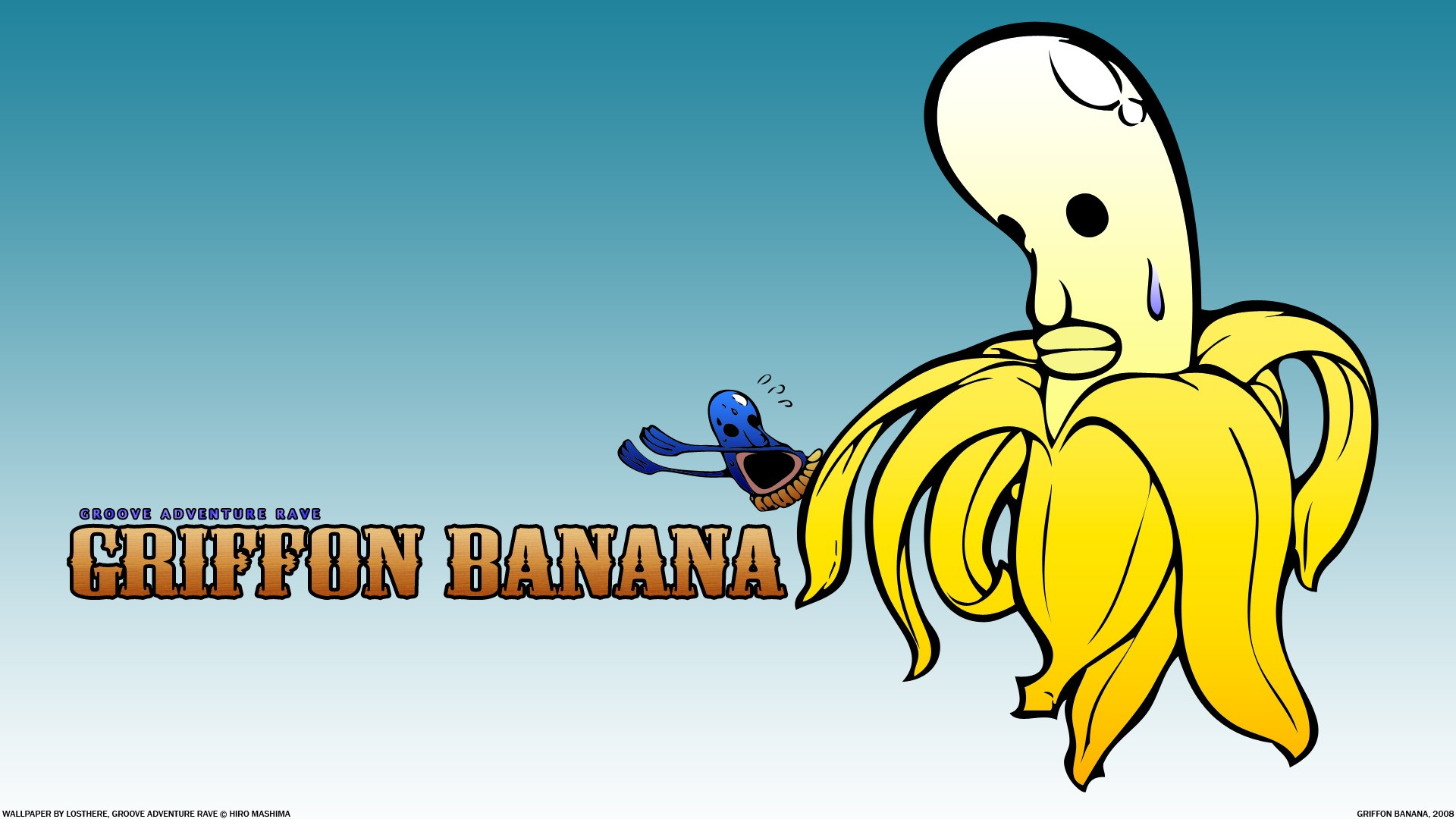 animation, bananas, anime, simple background - desktop wallpaper