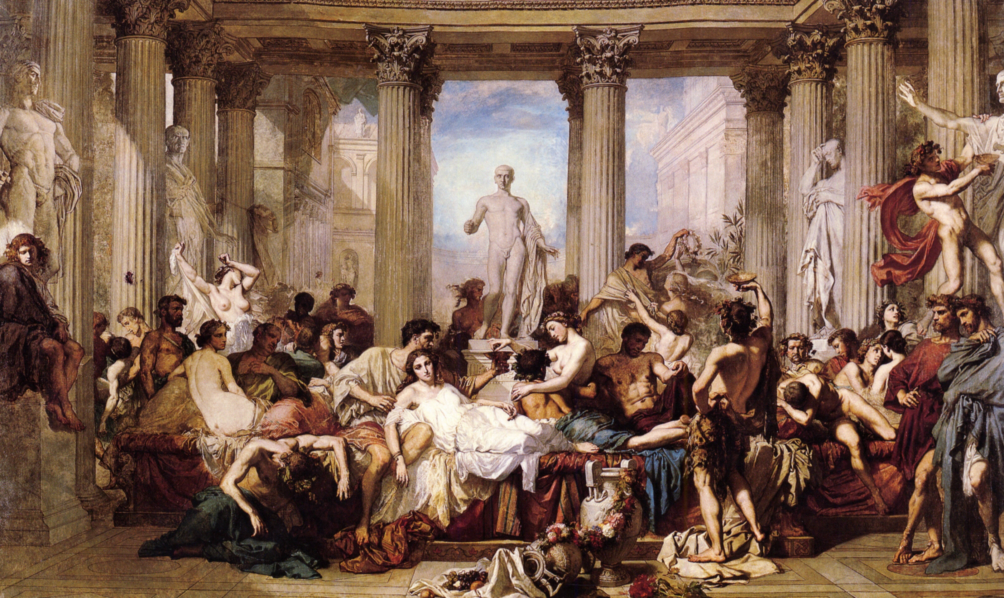 paintings, Classic, Thomas Couture, Romans in the Decadence of the Empire - desktop wallpaper