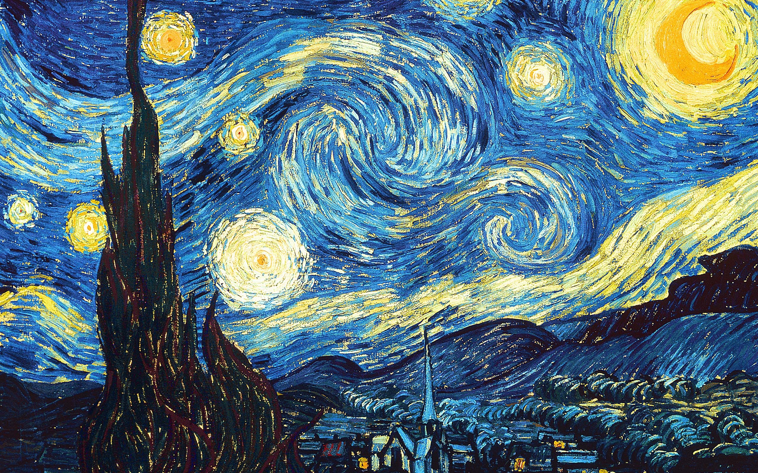 paintings, night, Vincent Van Gogh, Starry Night - desktop wallpaper