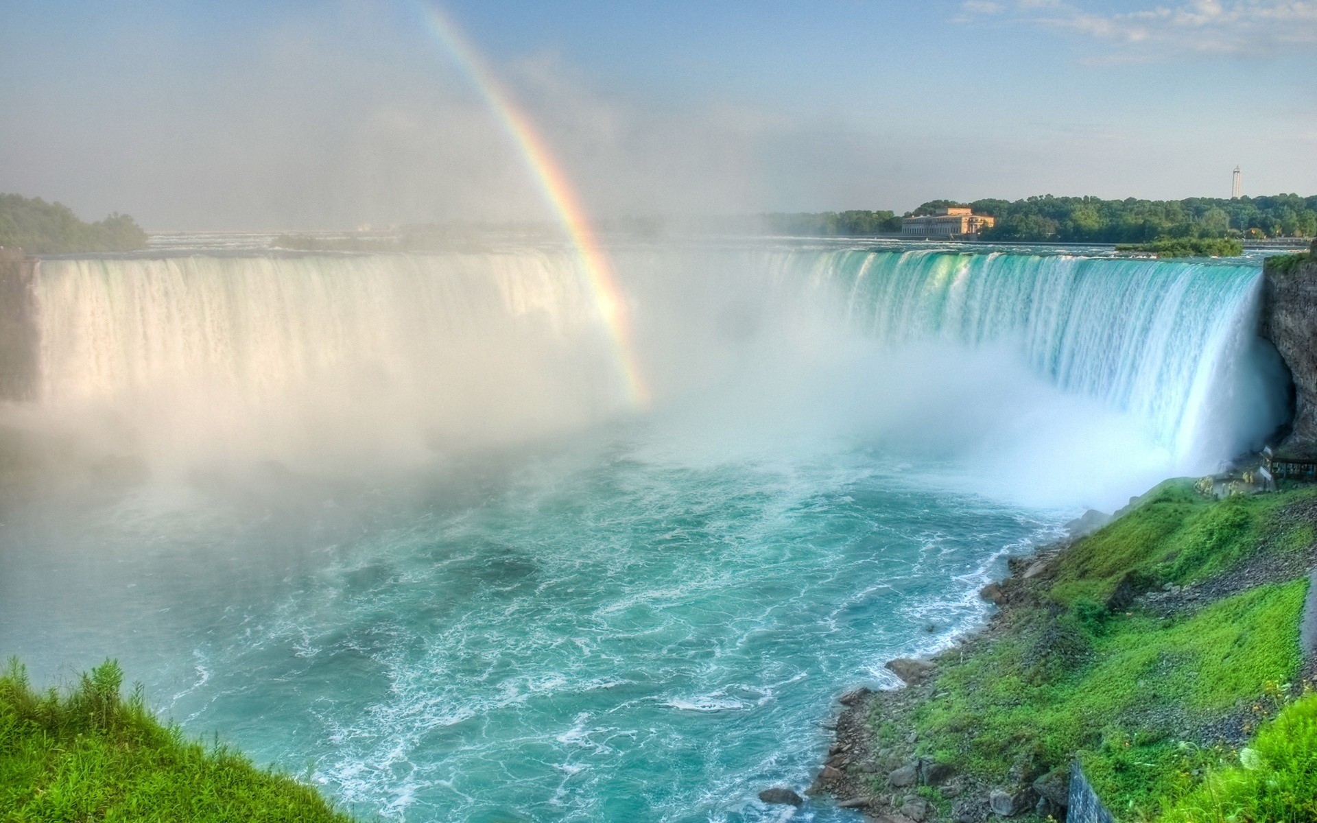 landscapes, rainbows, waterfalls - desktop wallpaper