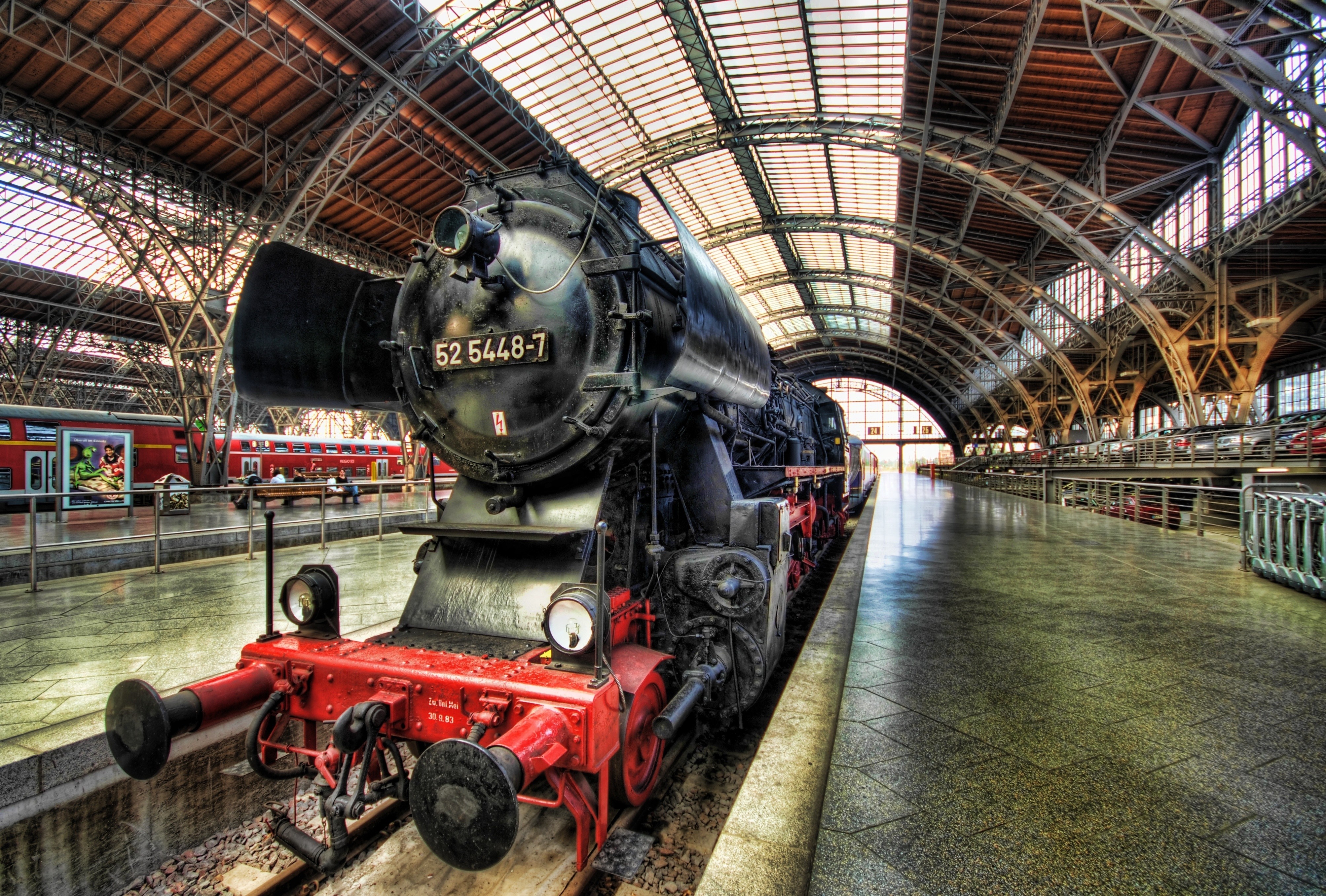 Germany, trains, Steam train, vehicles, Dresden, BR52 - desktop wallpaper