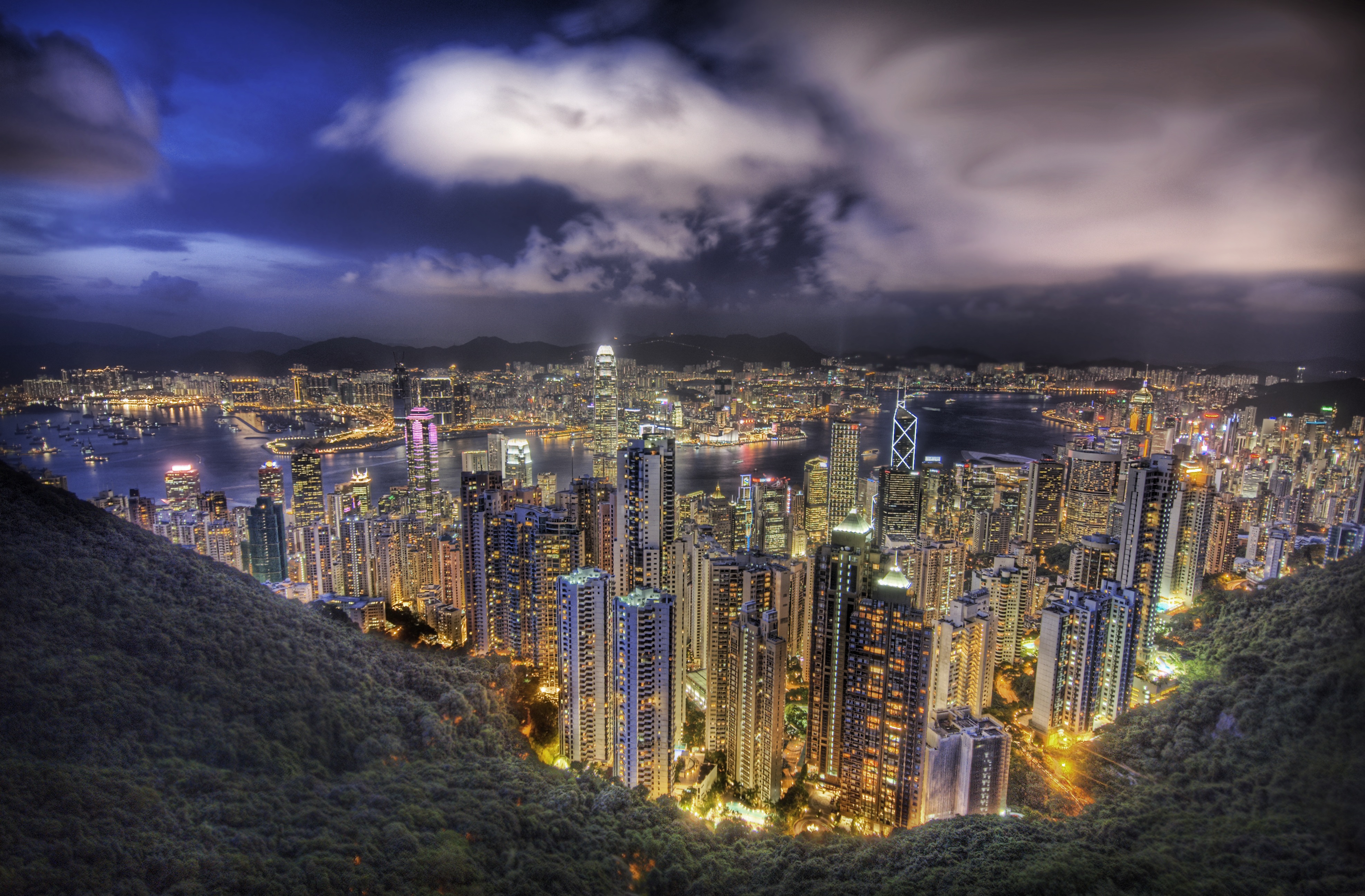 cityscapes, buildings, Hong Kong, HDR photography - desktop wallpaper