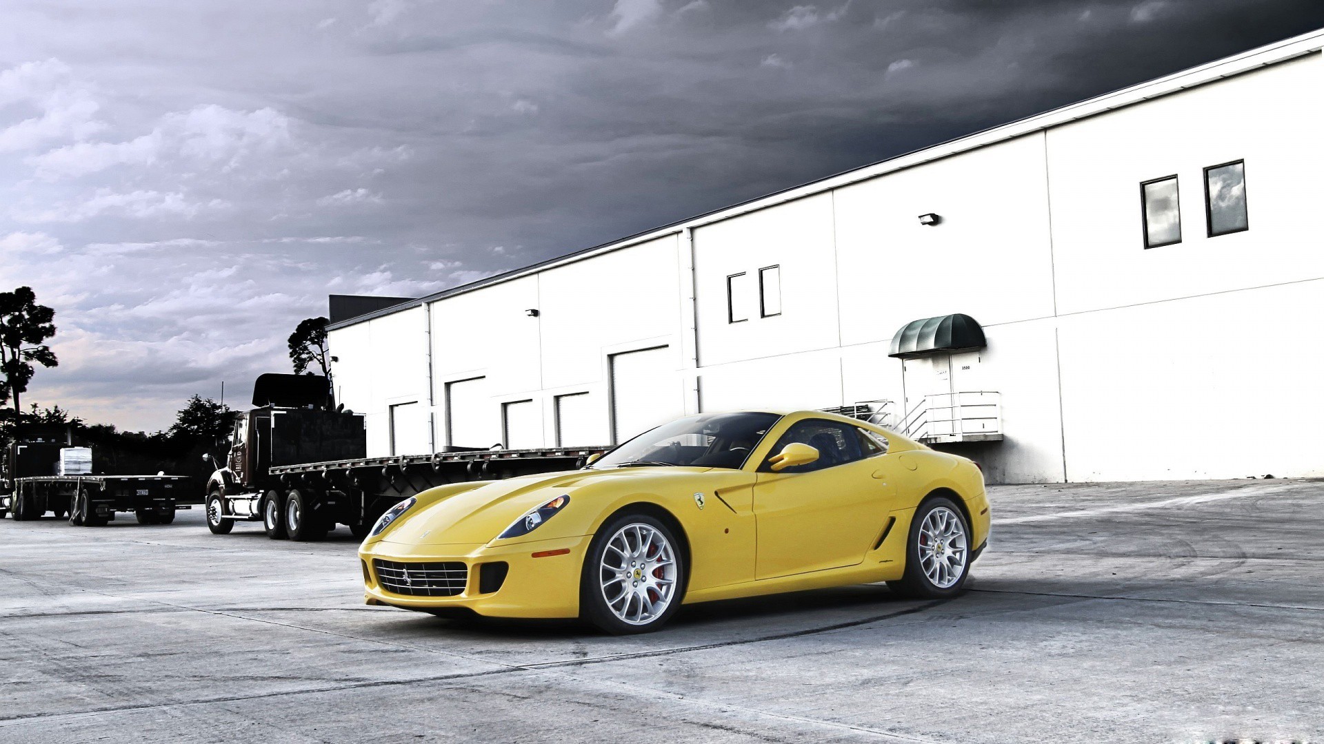 cars, Ferrari 599, Ferrari 599 GTB Fiorano, yellow cars - desktop wallpaper