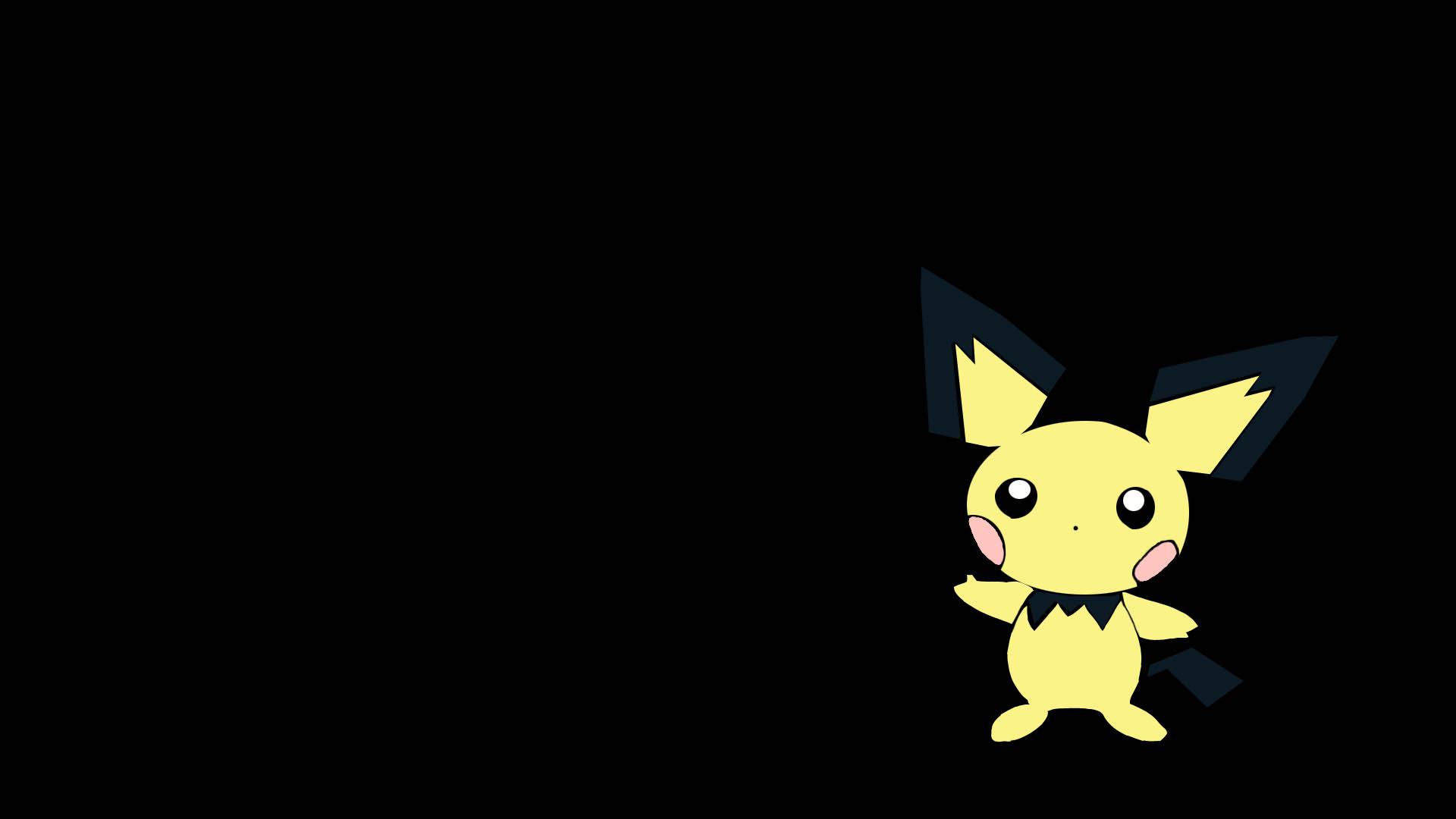 Pokemon, Pichu, simple background, black background - desktop wallpaper