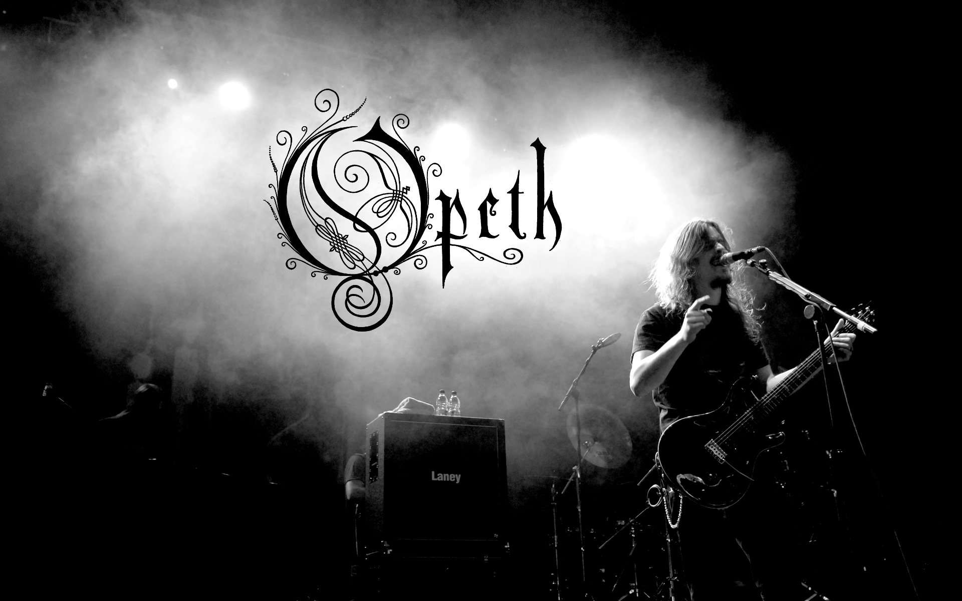 Opeth, monochrome - desktop wallpaper