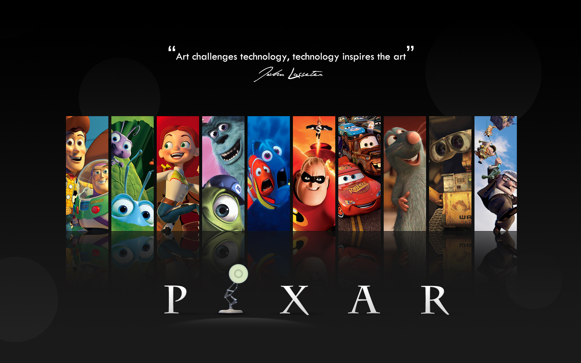 Pixar, movies, Wall-E, cars, quotes, Up (movie), Finding Nemo, Ratatouille, Toy Story, The Incredibles, A Bug's Life - desktop wallpaper