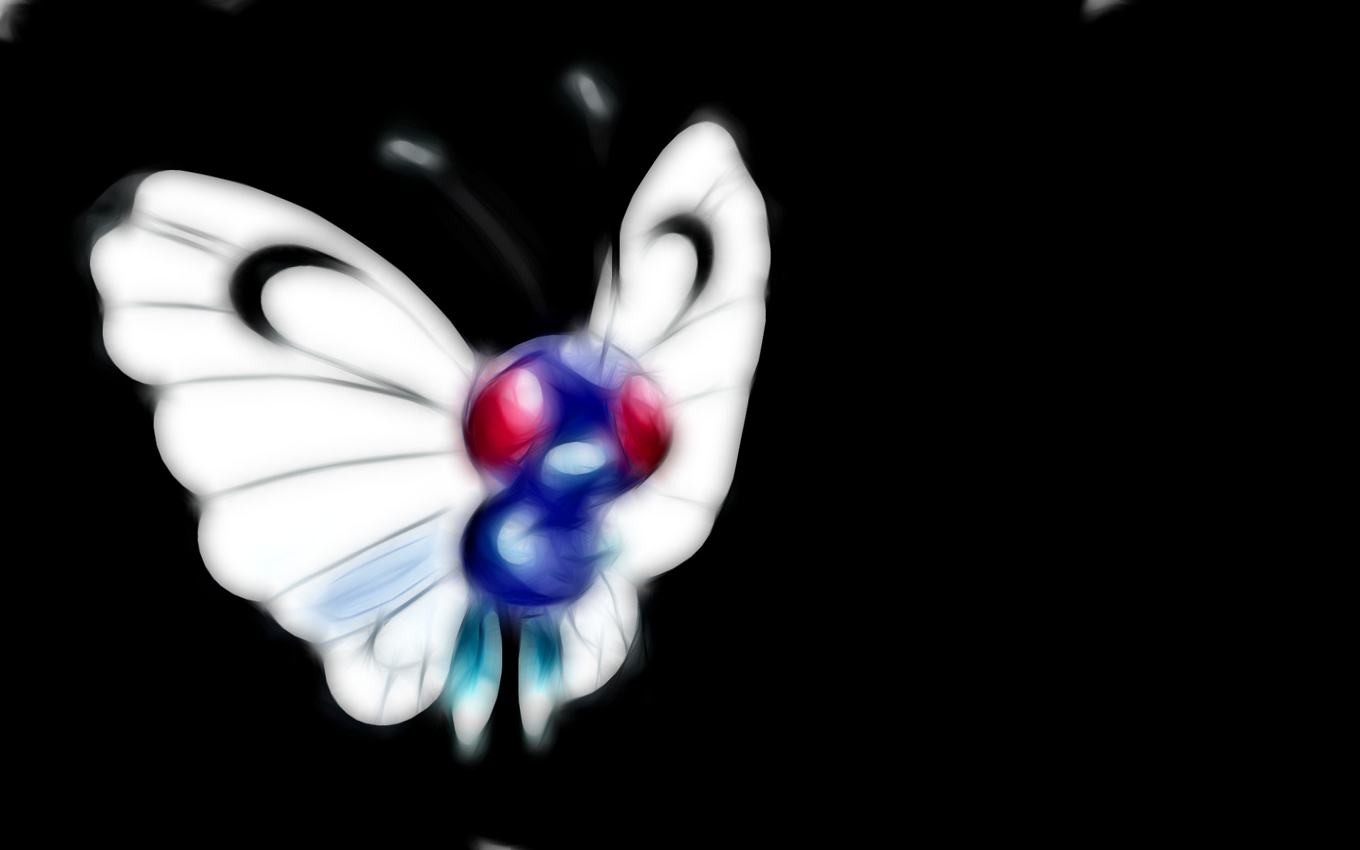 Pokemon, simple background, Butterfree, black background - desktop wallpaper