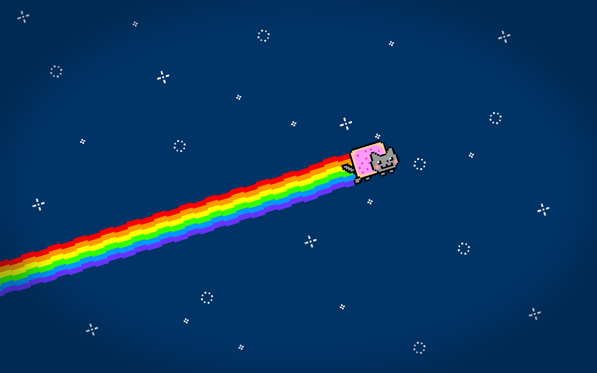 outer space, rainbows, Nyan Cat - desktop wallpaper