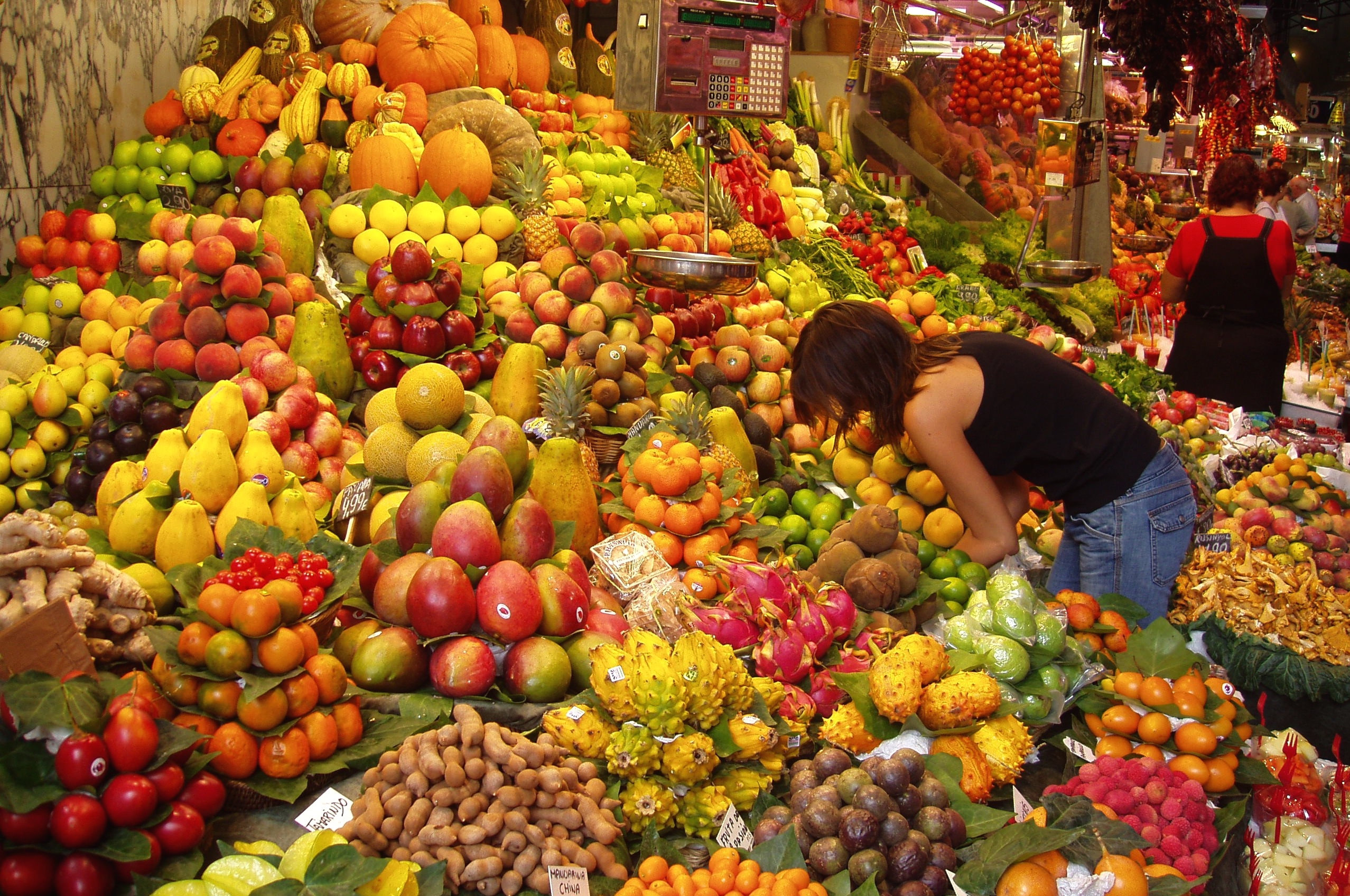 market, fruits, oranges, bananas, apples - desktop wallpaper