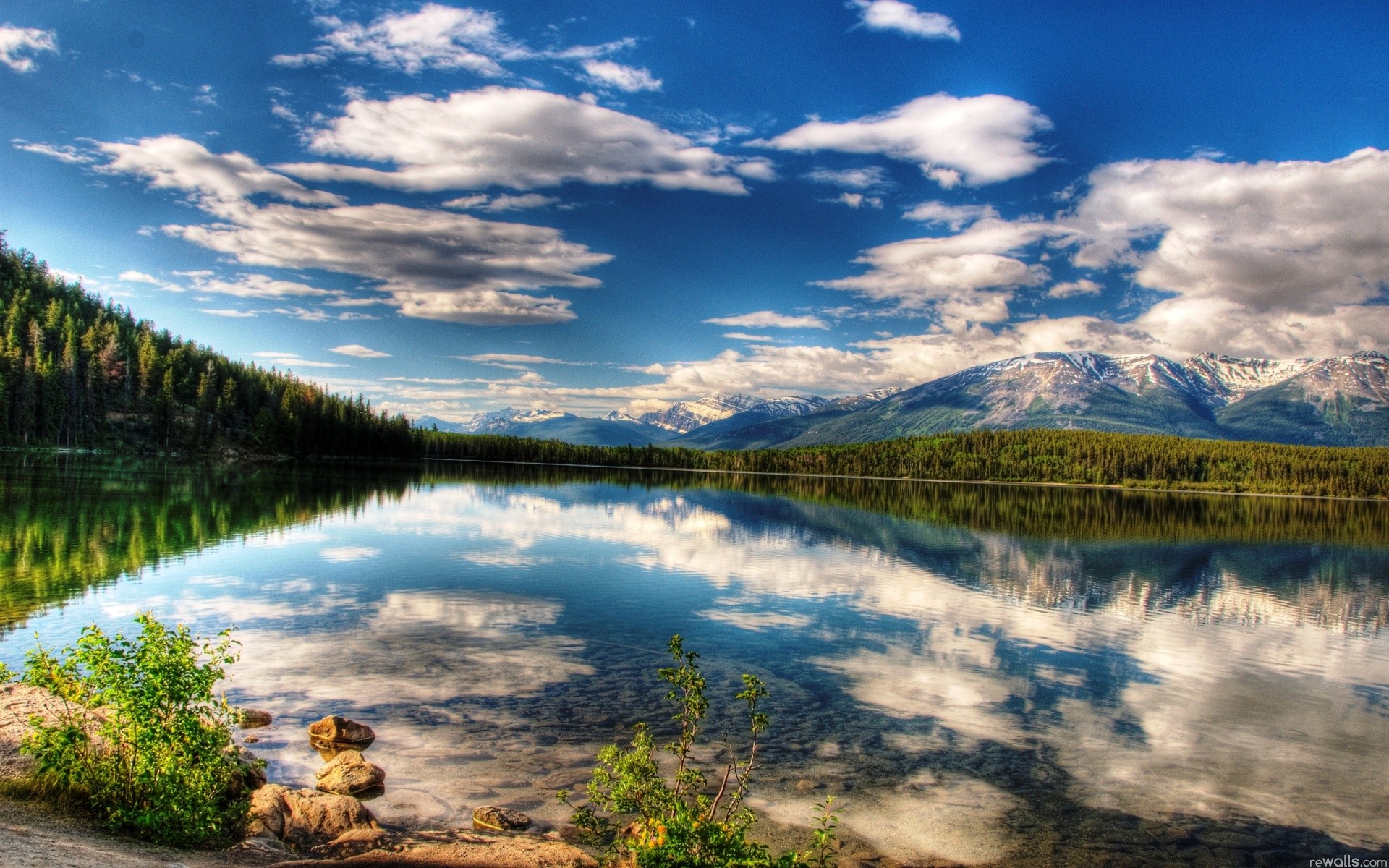 landscapes, lakes, skyscapes, reflections - desktop wallpaper