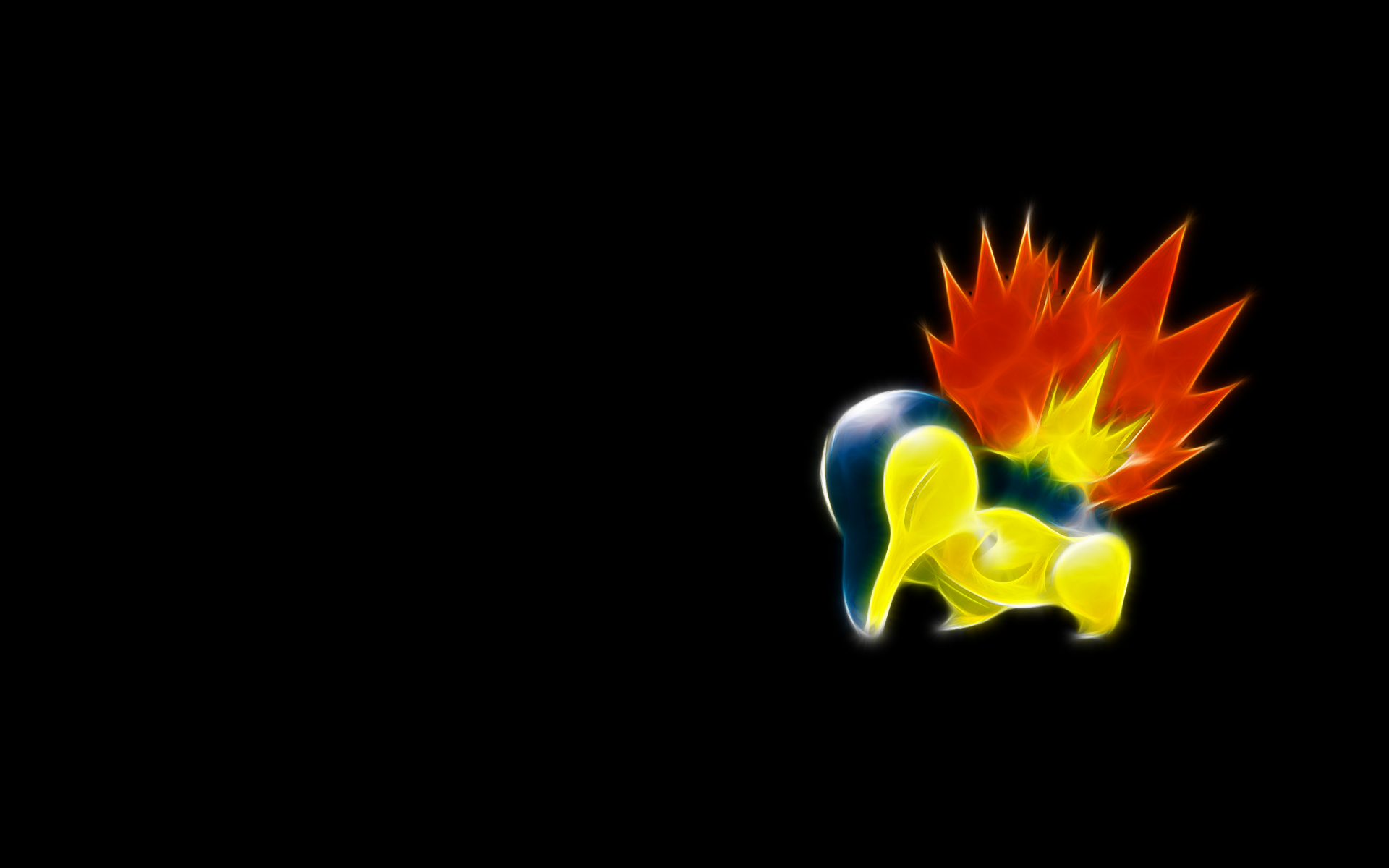 Pokemon, Cyndaquil, black background - desktop wallpaper