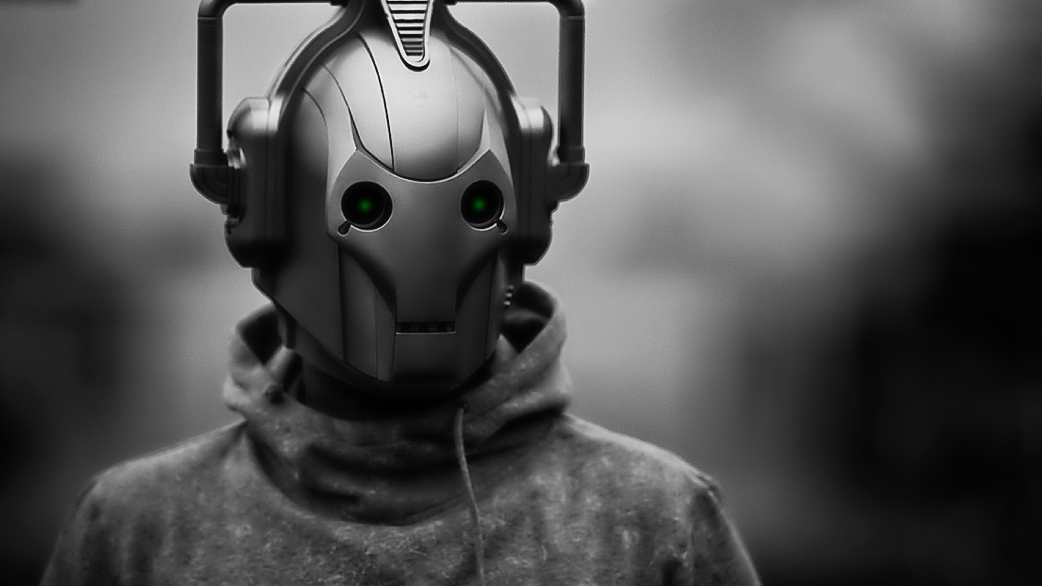 cybermen, grayscale, monochrome, Doctor Who - desktop wallpaper