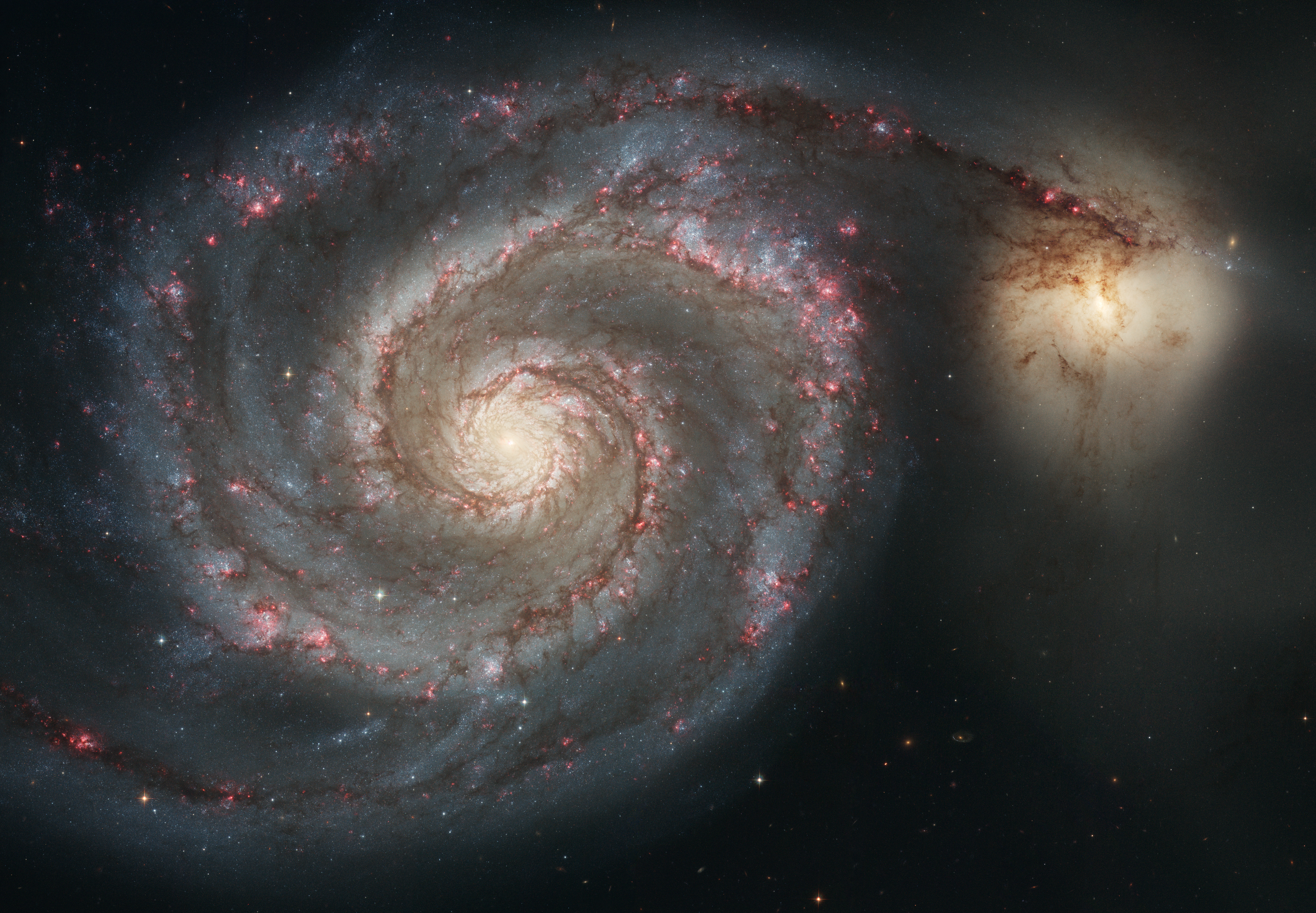 outer space, stars, galaxies, planets, Whirlpool galaxy - desktop wallpaper
