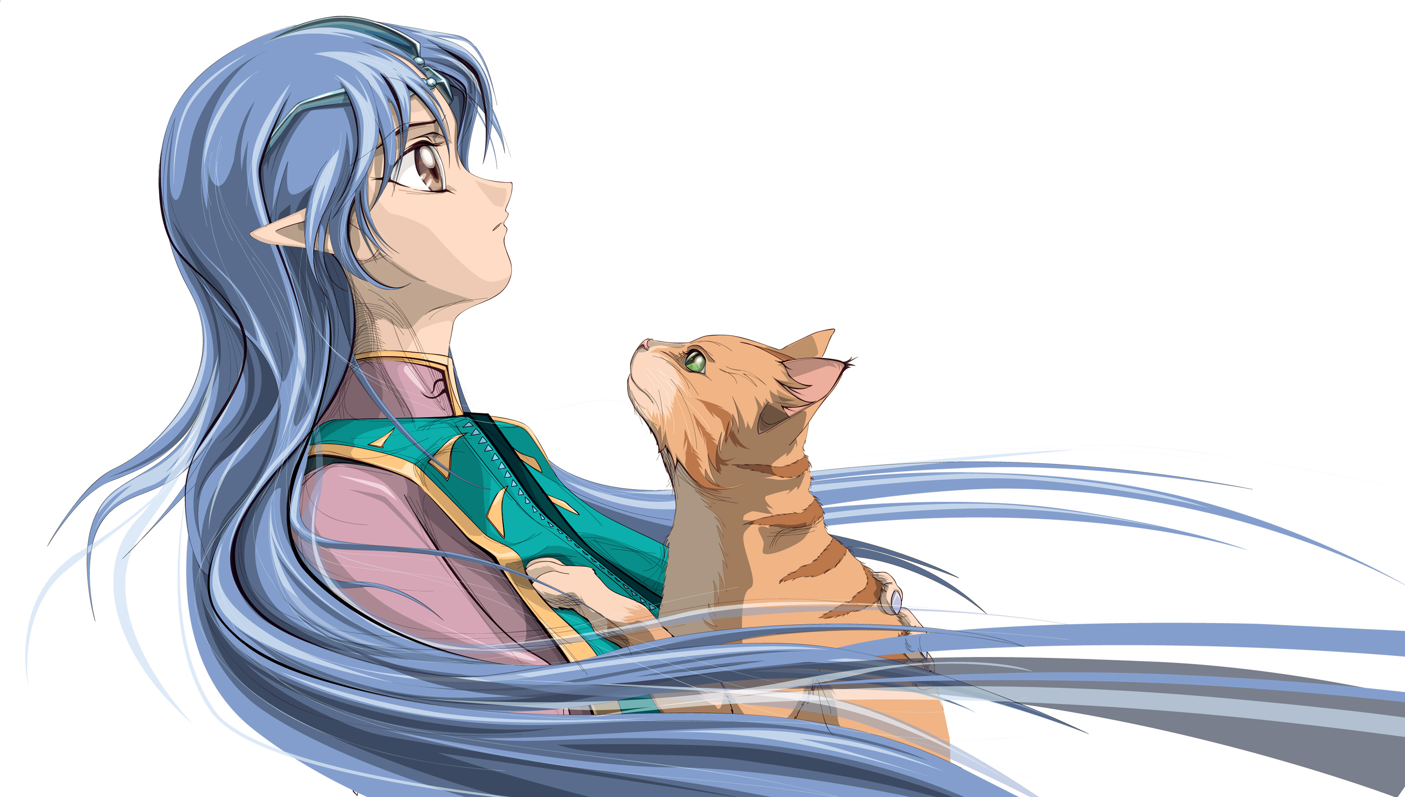 kittens, Crest of the Stars, Seikai no Senki, simple background - desktop wallpaper