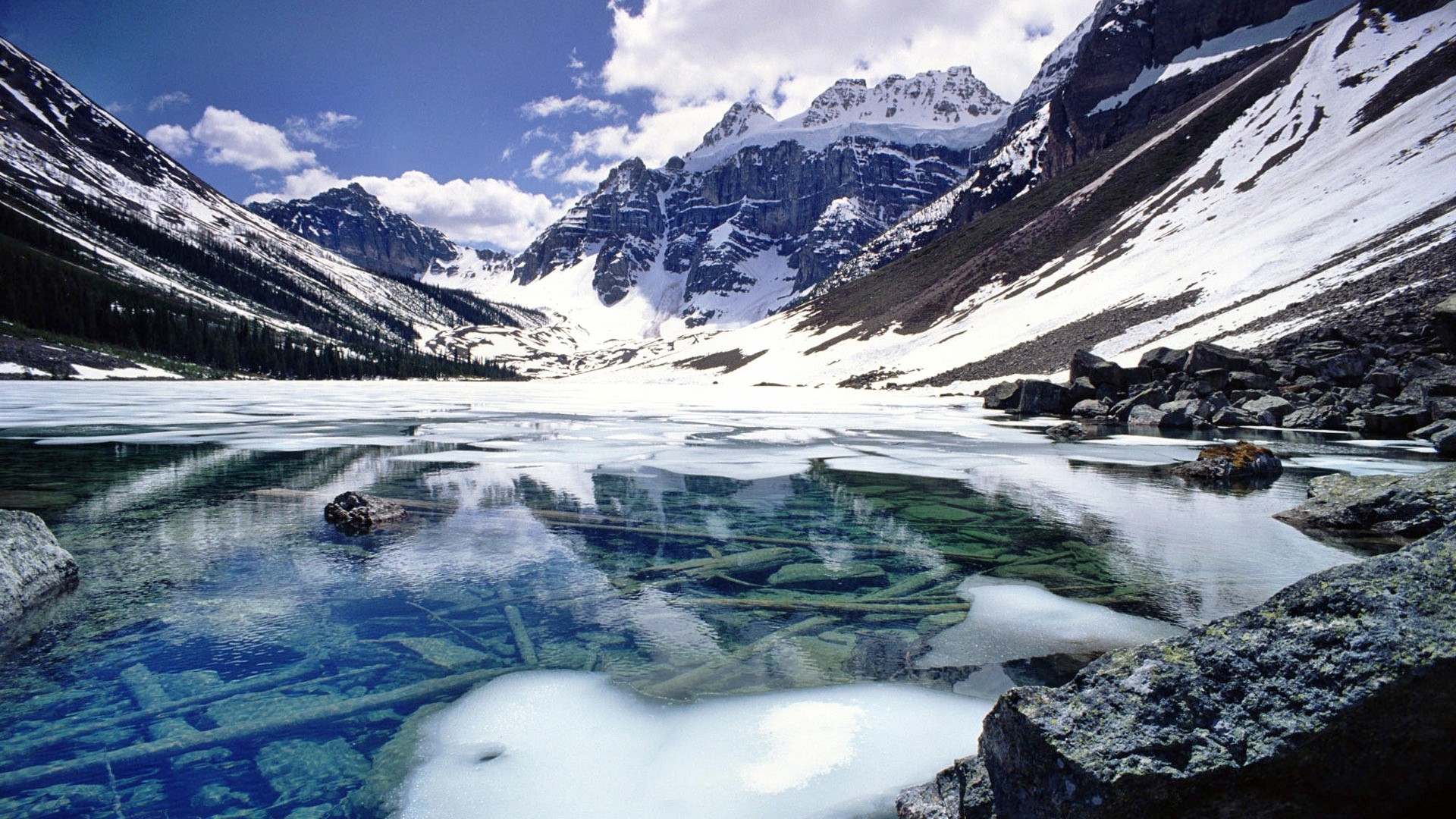 mountains, landscapes, nature, snow, Canada, Alberta, lakes, Banff National Park, land - desktop wallpaper