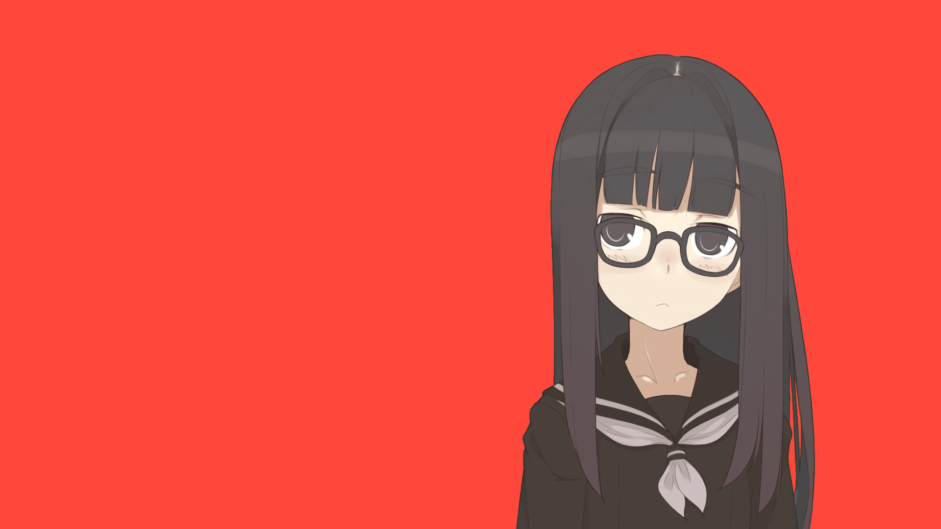 red, school uniforms, glasses, meganekko, anime, simple background, anime girls - desktop wallpaper