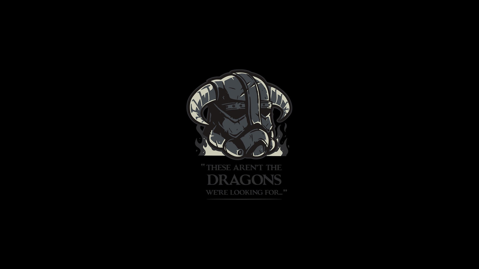 Star Wars, minimalistic, dragons, The Elder Scrolls V: Skyrim, black background - desktop wallpaper