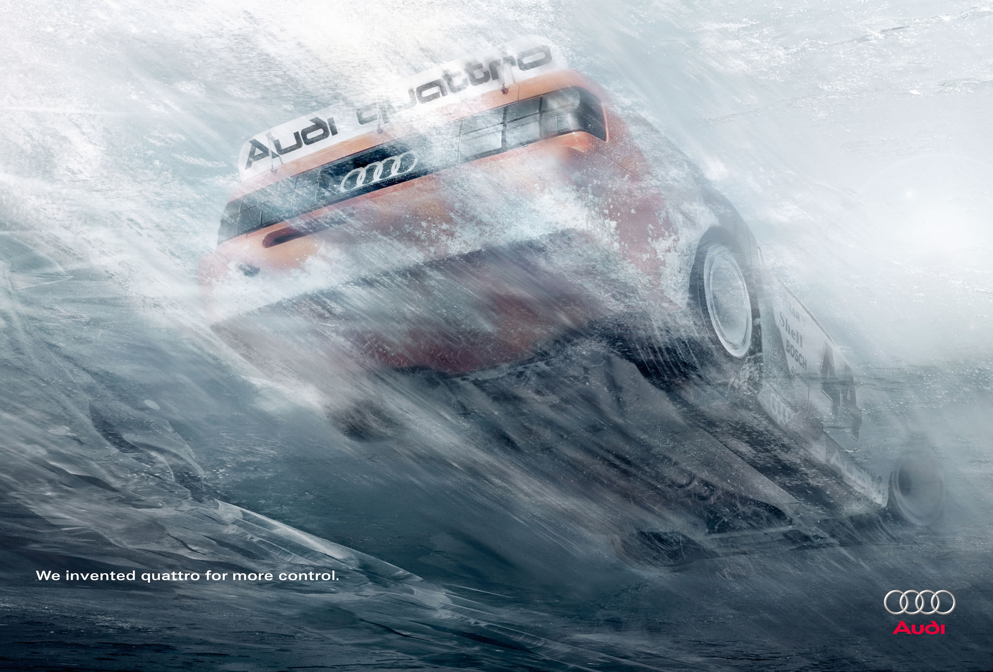 water, cars, Audi, advertisement - desktop wallpaper