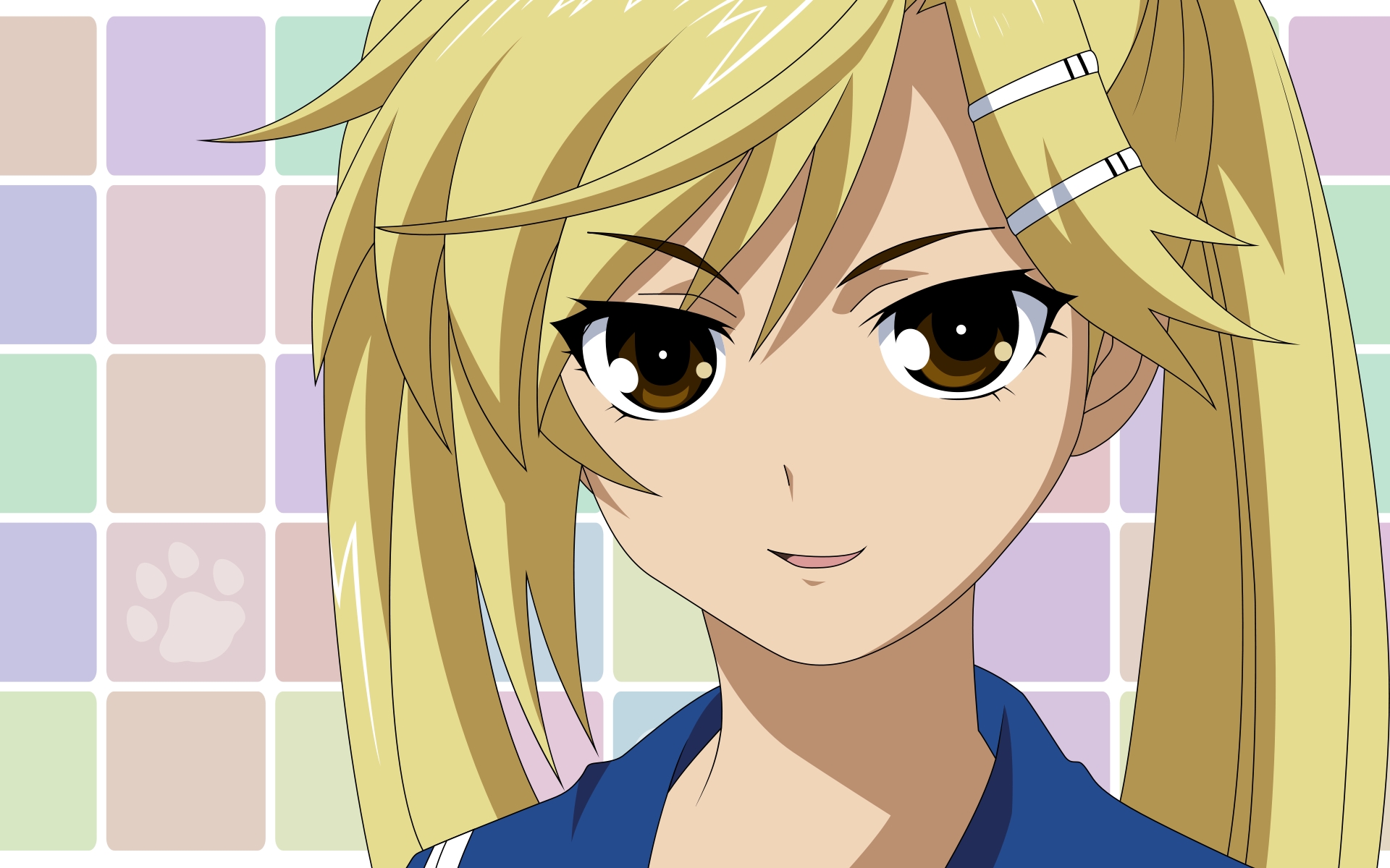 blondes, school uniforms, brown eyes, twintails, Nyan Koi, Kirishima Kotone - desktop wallpaper