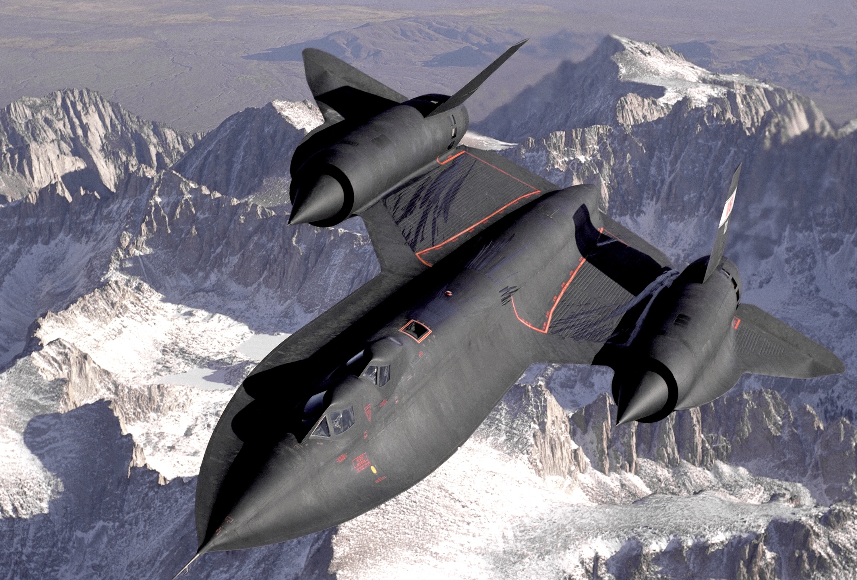 mountains, snow, aircraft, military, planes, SR-71 Blackbird - desktop wallpaper