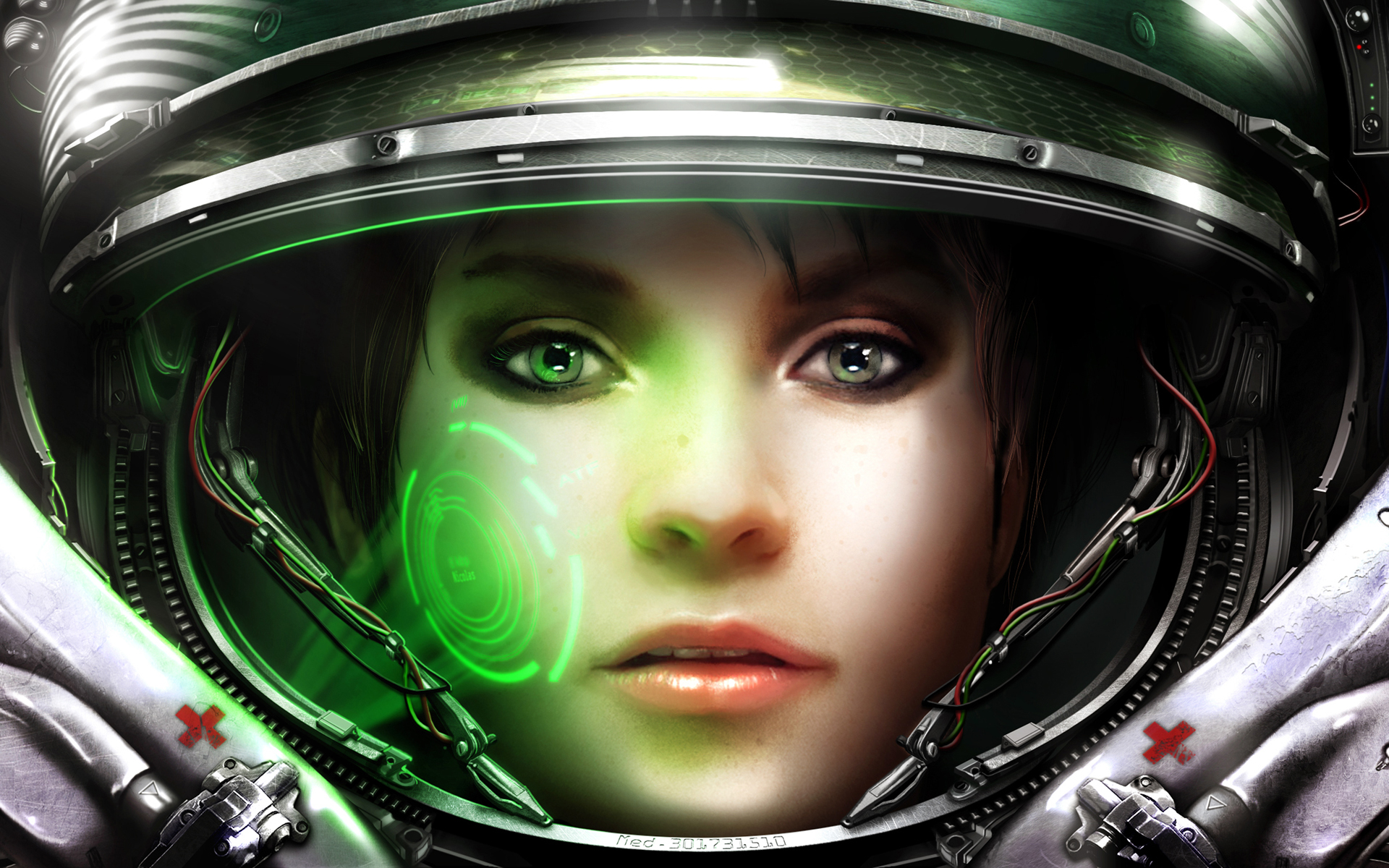 women, video games, StarCraft, artwork, faces, medic - desktop wallpaper