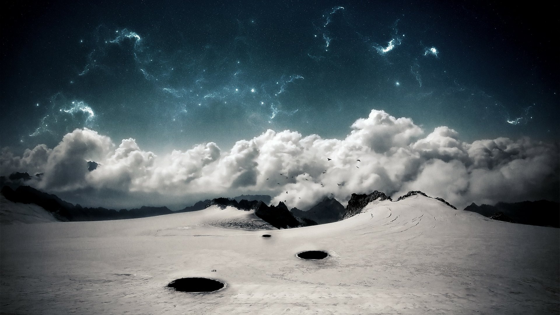 clouds, nature, outer space, digital art - desktop wallpaper