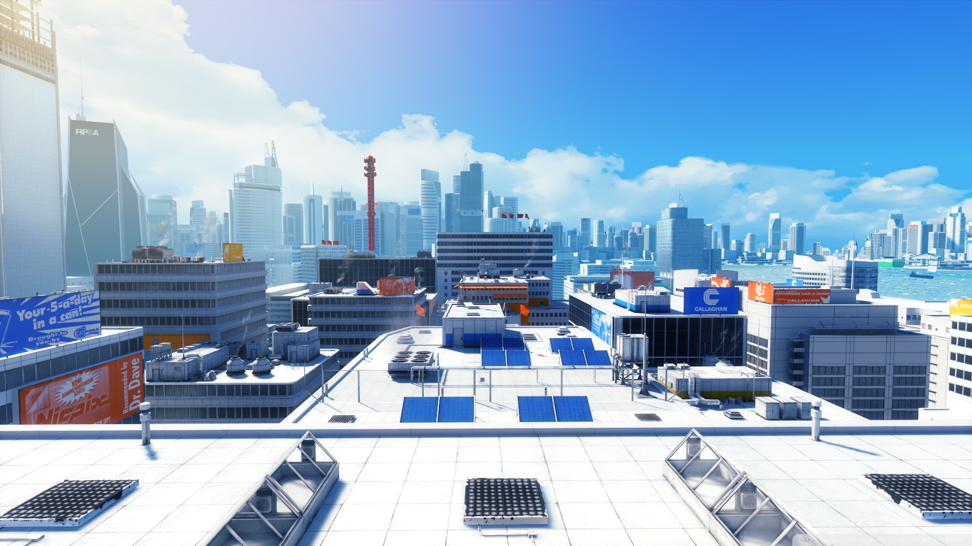 video games, cityscapes, Mirrors Edge, buildings - desktop wallpaper