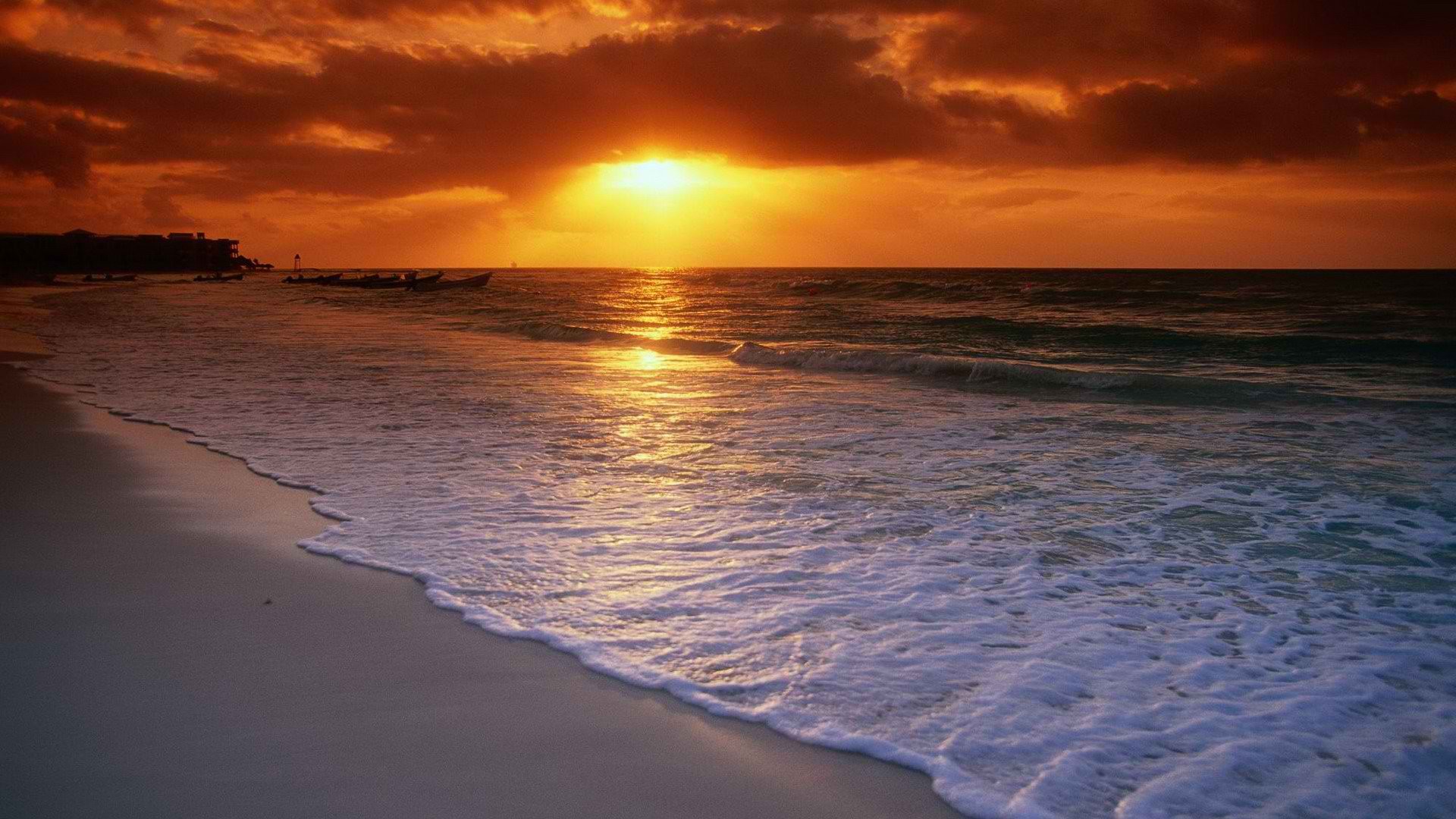 sunrise, Mexico, Caribbean, sea - desktop wallpaper