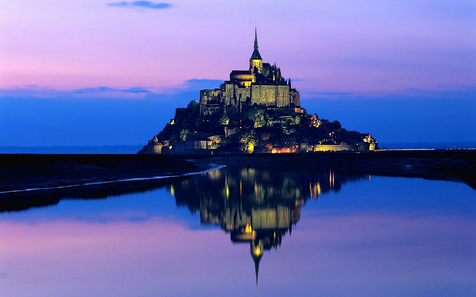 water, landscapes, France, Mont Saint-Michel - desktop wallpaper