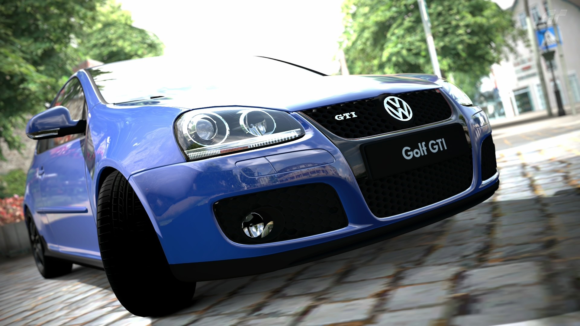 video games, blue, cars, gate, GTI, Volkswagen - desktop wallpaper