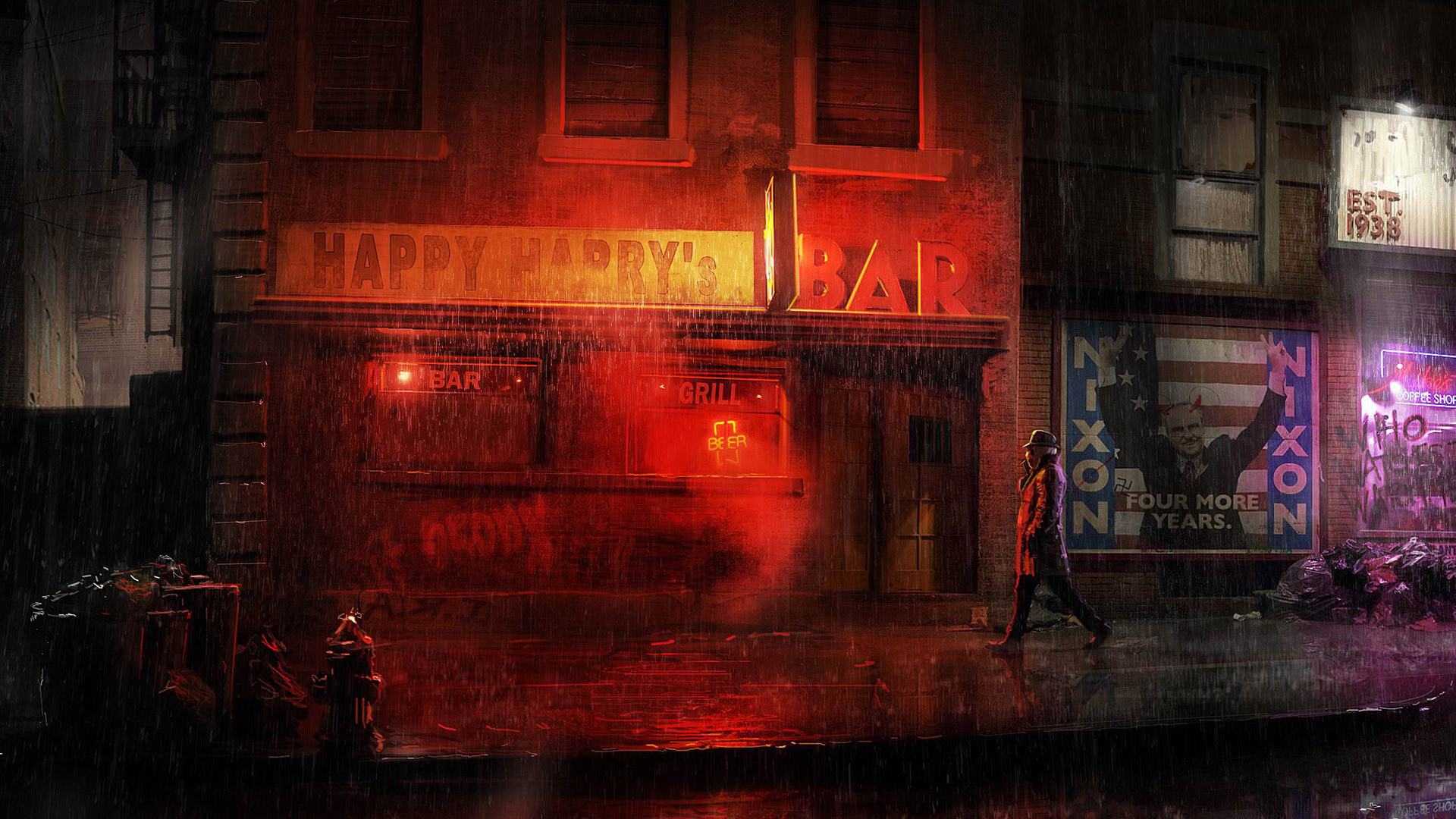 Watchmen, movies, rain, Rorschach, artwork - desktop wallpaper