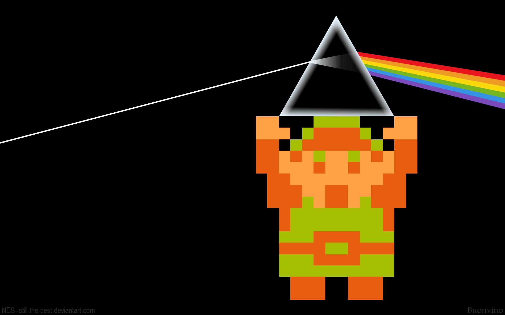 video games, Pink Floyd, Link, prism, The Legend of Zelda, rainbows, retro games - desktop wallpaper