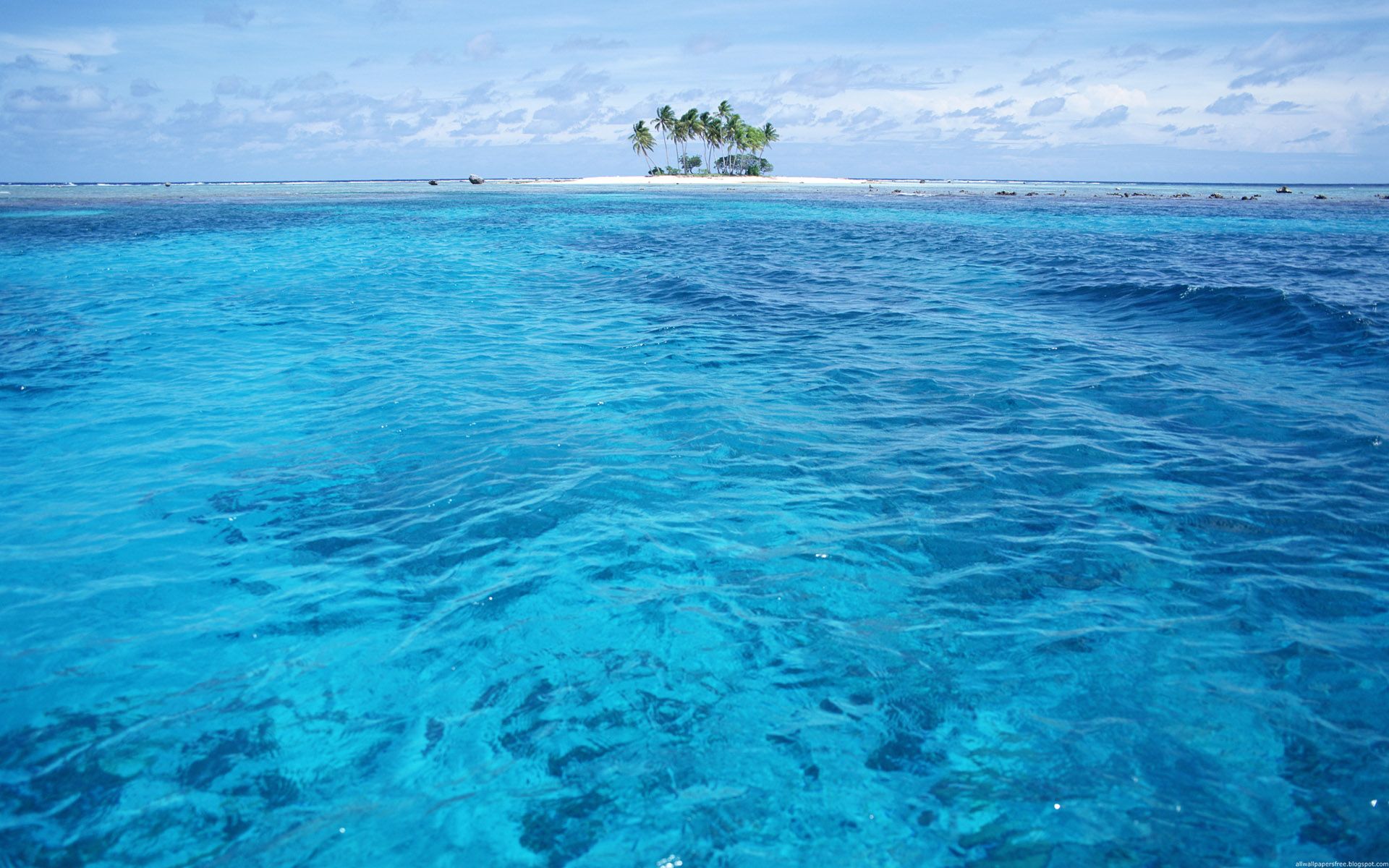 blue, islands, sea - desktop wallpaper