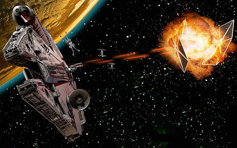 Star Wars, Millennium Falcon - desktop wallpaper