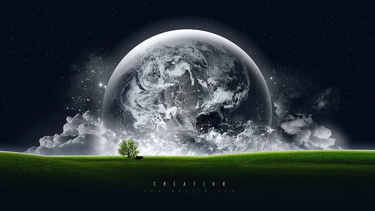 clouds, outer space, Earth, creation - desktop wallpaper