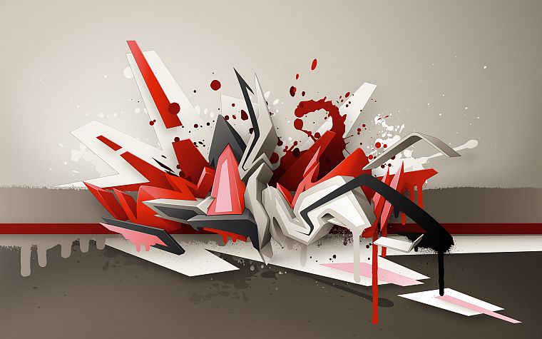 abstract, graffiti, street art, 3D art, daim - desktop wallpaper