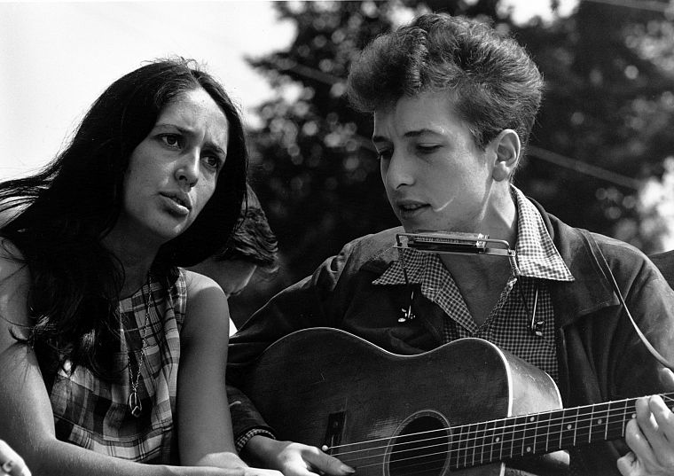 Bob Dylan, Joan Baez - desktop wallpaper