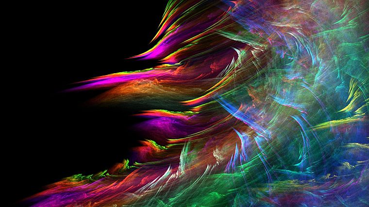 abstract, paintings, multicolor, waves, fractals, rainbows, sea - desktop wallpaper
