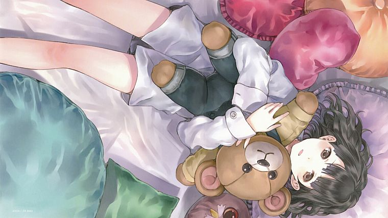 toys (children), Sora No Woto, teddy bears, Kishida Mel, anime girls, Suminoya Kureha - desktop wallpaper