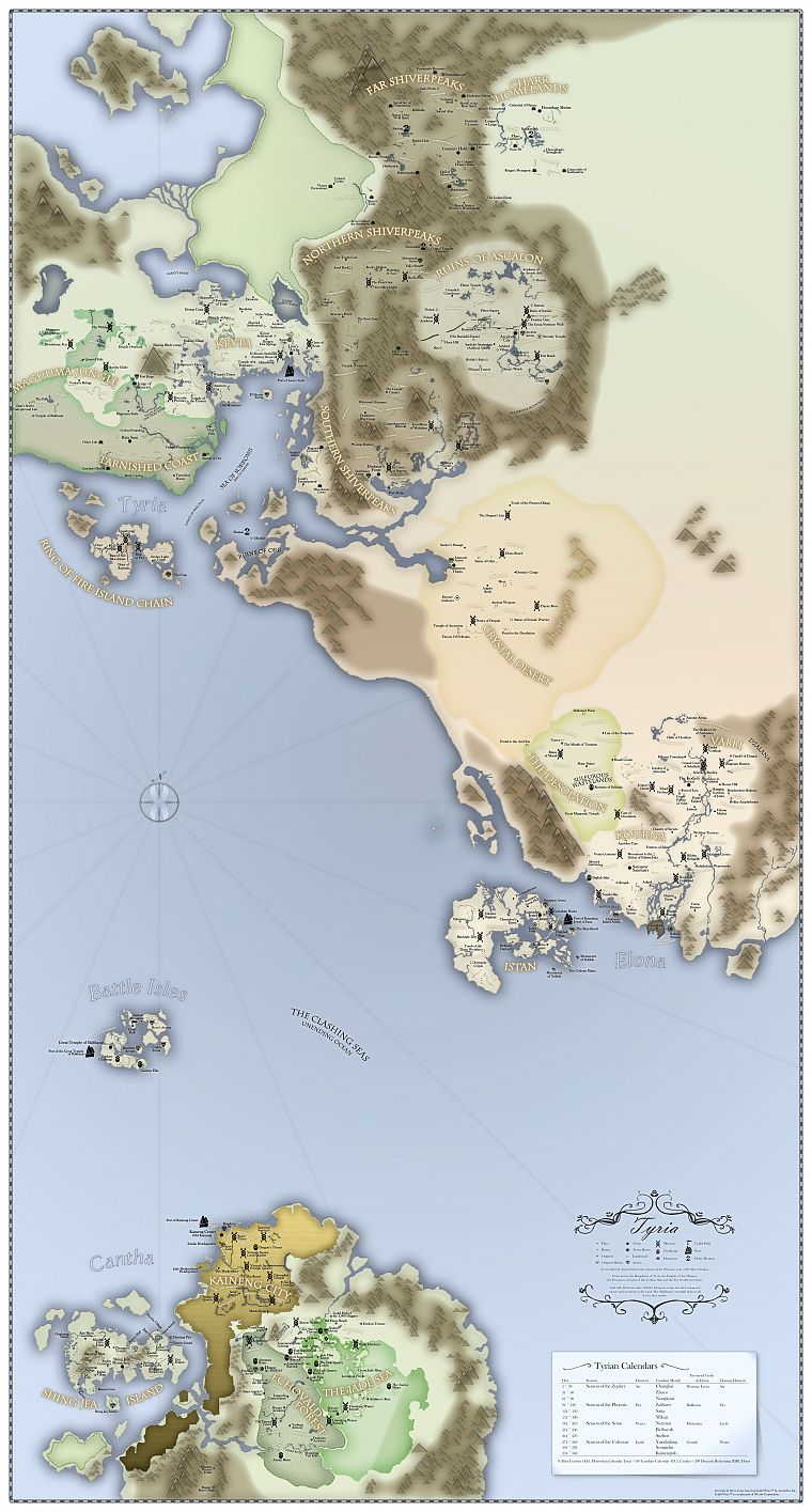 maps, Guild Wars Prophecies - desktop wallpaper