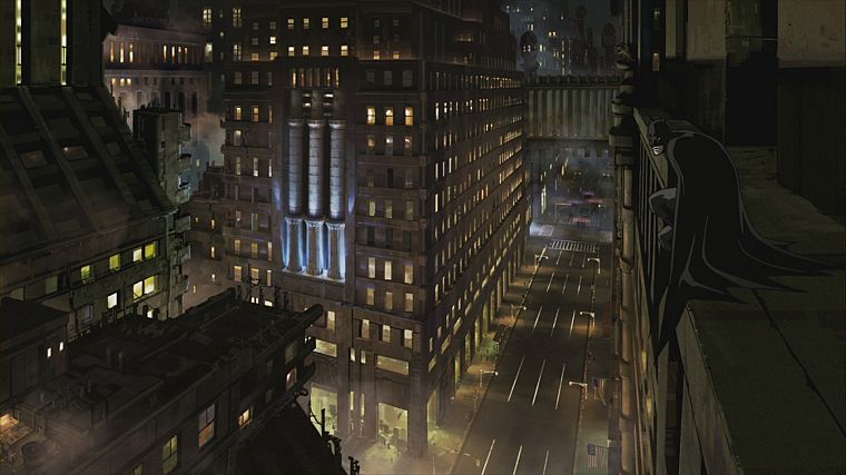 cartoons, Batman, cityscapes, architecture, buildings - desktop wallpaper