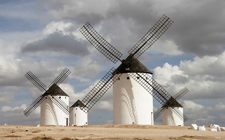 landscapes, windmills - desktop wallpaper