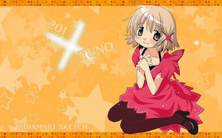 short hair, Hidamari Sketch, anime girls, Yuno - desktop wallpaper