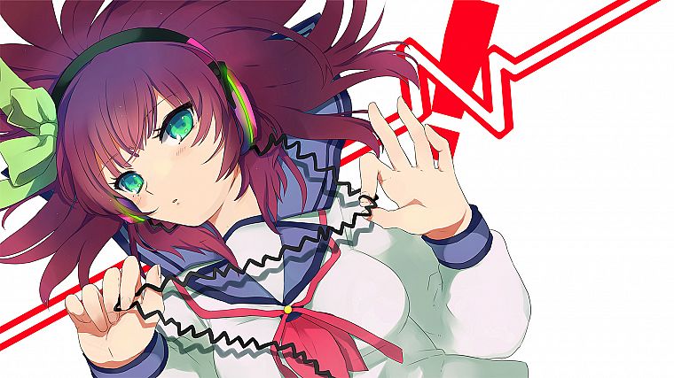 headphones, Angel Beats!, Nakamura Yuri - desktop wallpaper