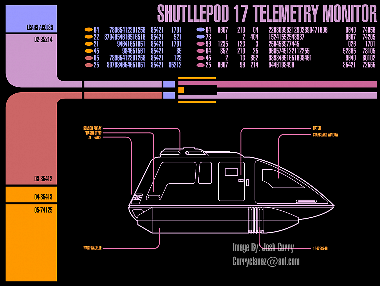 Star Trek, Star Trek The Next Generation, shuttle, LCARS - desktop wallpaper